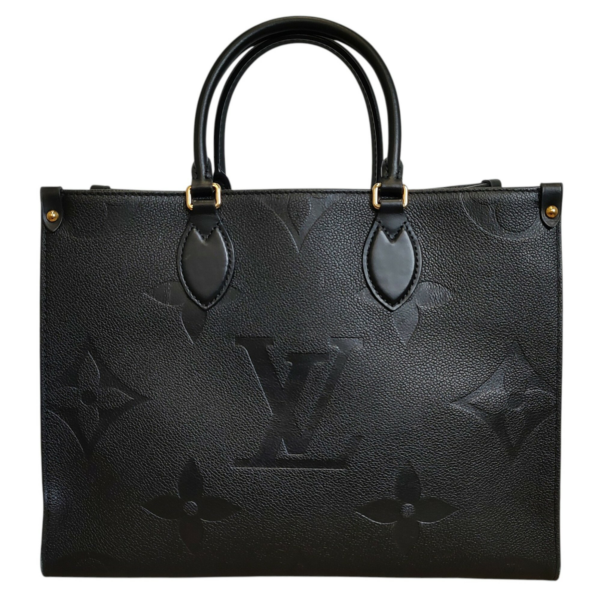 乐天商城 - 【中古】LOUIS VUITTON ルイ・ヴィトン モノグラムアンプラント オンザゴー MM レザー トートバッグ M45595 F ブラック ユニセックス