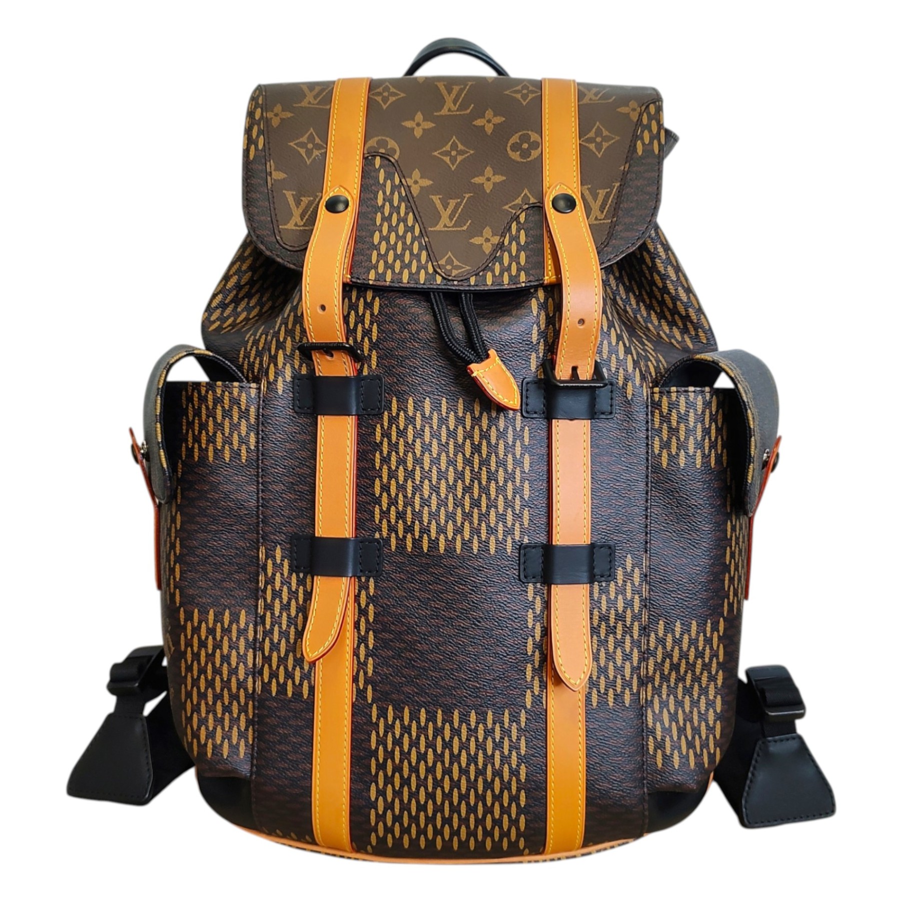 樂天商城 - 【中古】LOUIS VUITTON ルイ・ヴィトン × NIGO クリストファー ダミエ エベヌ ジャイアント モノグラム バックパック リュック N40358 PM ブラウン メンズ