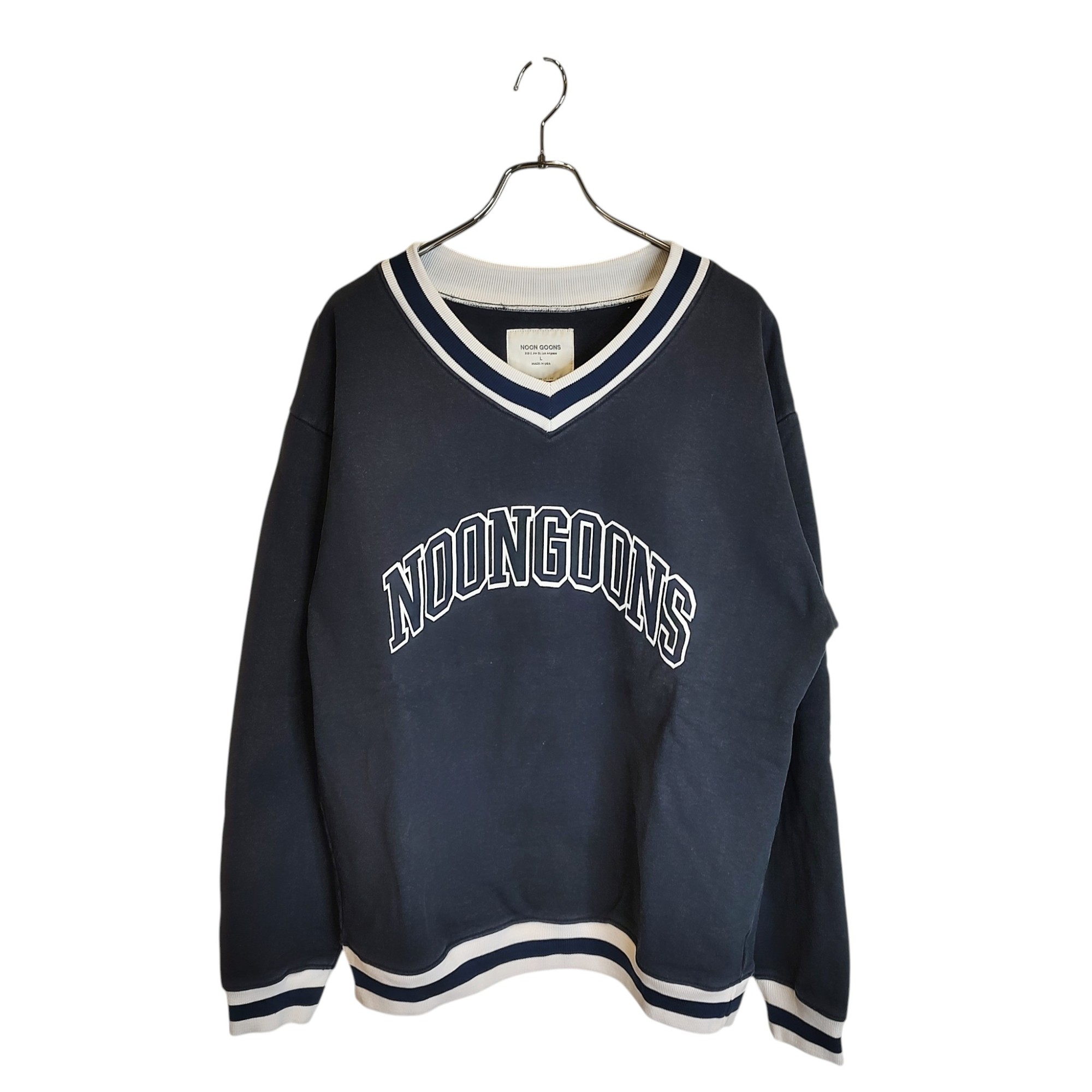 Rakuten - 【中古】NOON GOONS ヌーン グーンズ Vネック プルオーバー スウェット L ネイビー メンズ