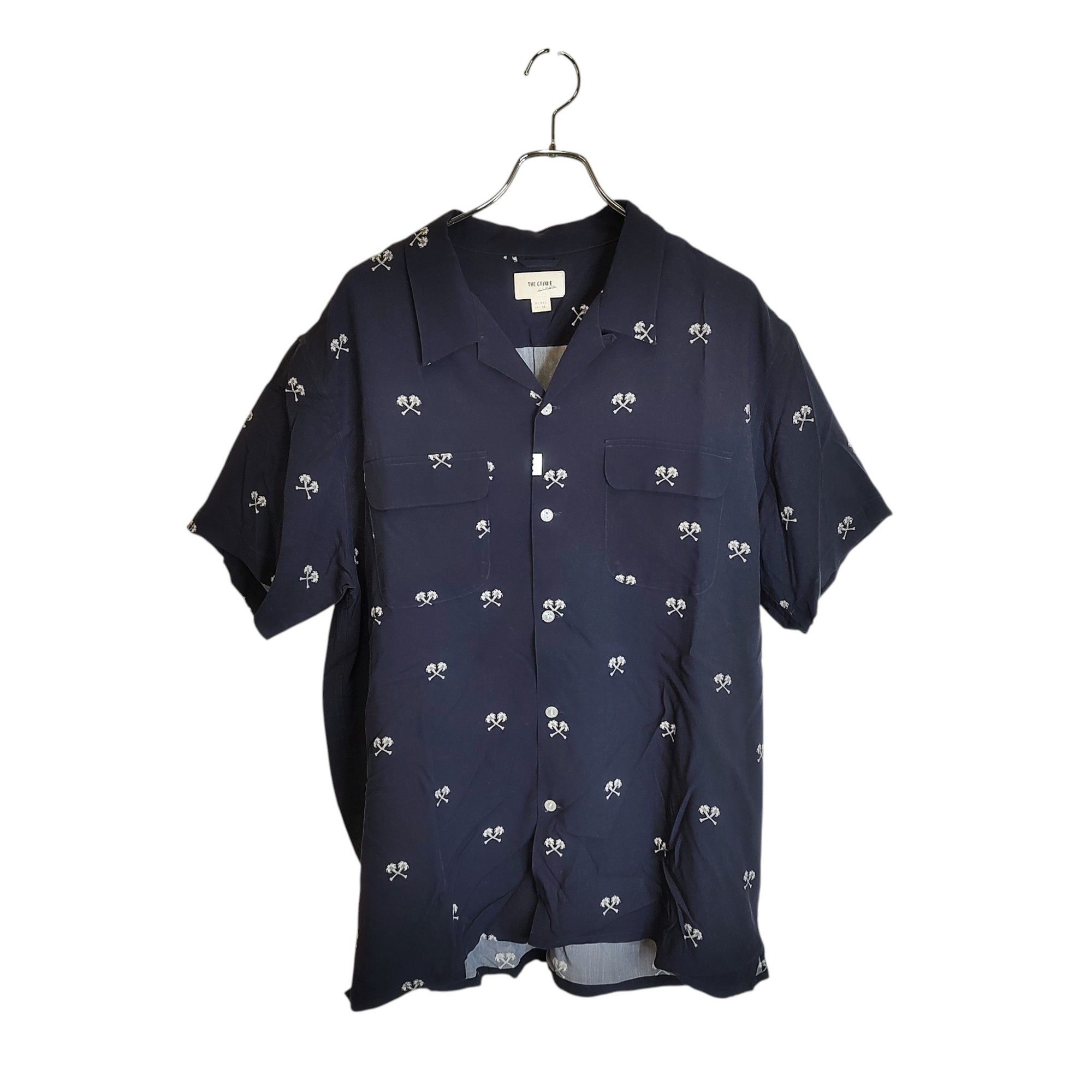 Rakuten - 【中古】CRIMIE クライミー 総柄 半袖 シャツ CR1-02C3-SS06 XXL ネイビー メンズ