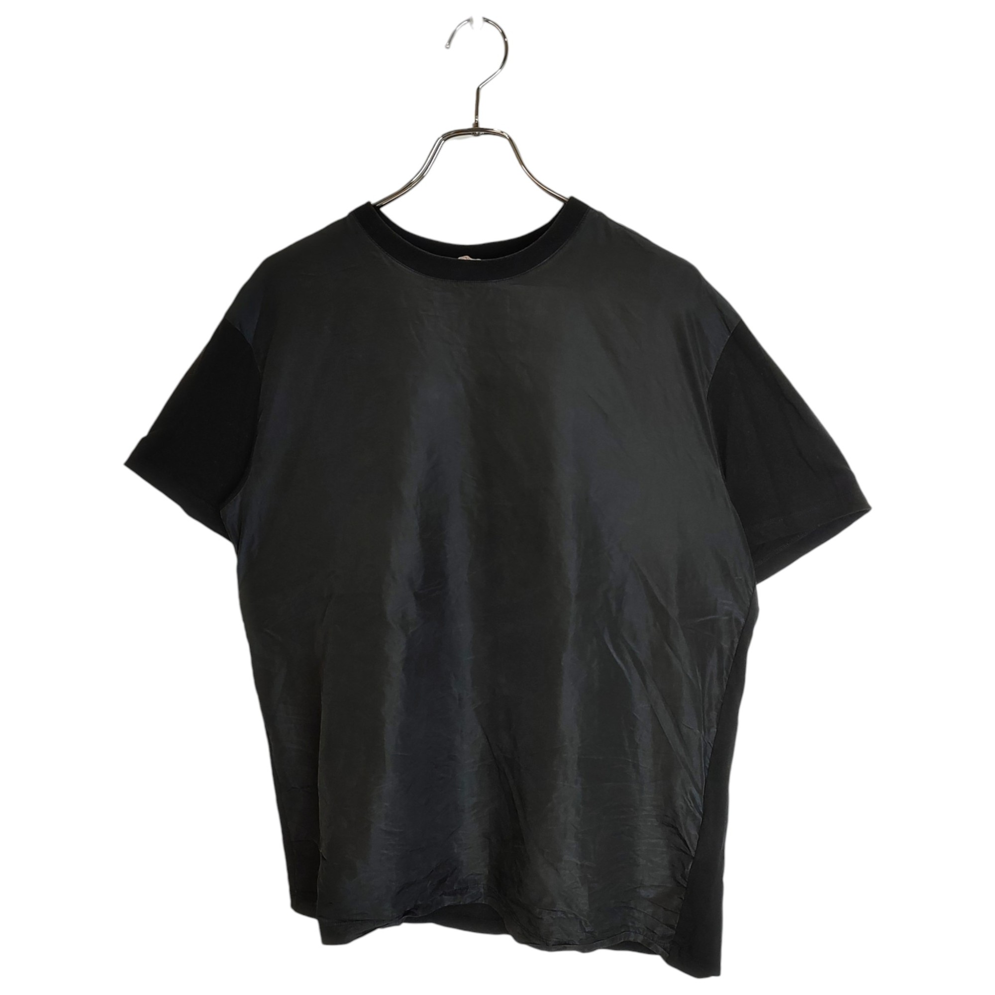 乐天商城 - 【中古】VALENTINO ヴァレンティノ Washed Taffeta Panel T-Shirt ウォッシュドタフタパネル 半袖 Tシャツ XV0MG10V8H0 L ブラック メンズ