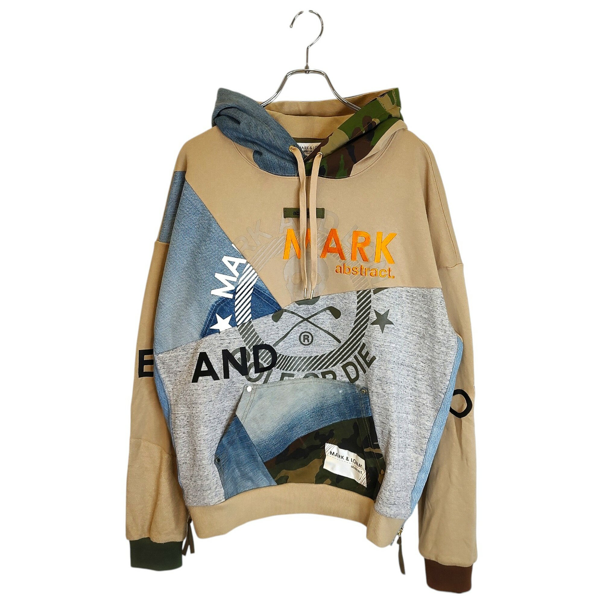 Rakuten - 【中古】MARK&LONA マークアンドロナ ゴルフ 25SS Abstract One-off Hoodie リメイク プルオーバー パーカー MLM-5A-AC21 48 マルチ メンズ