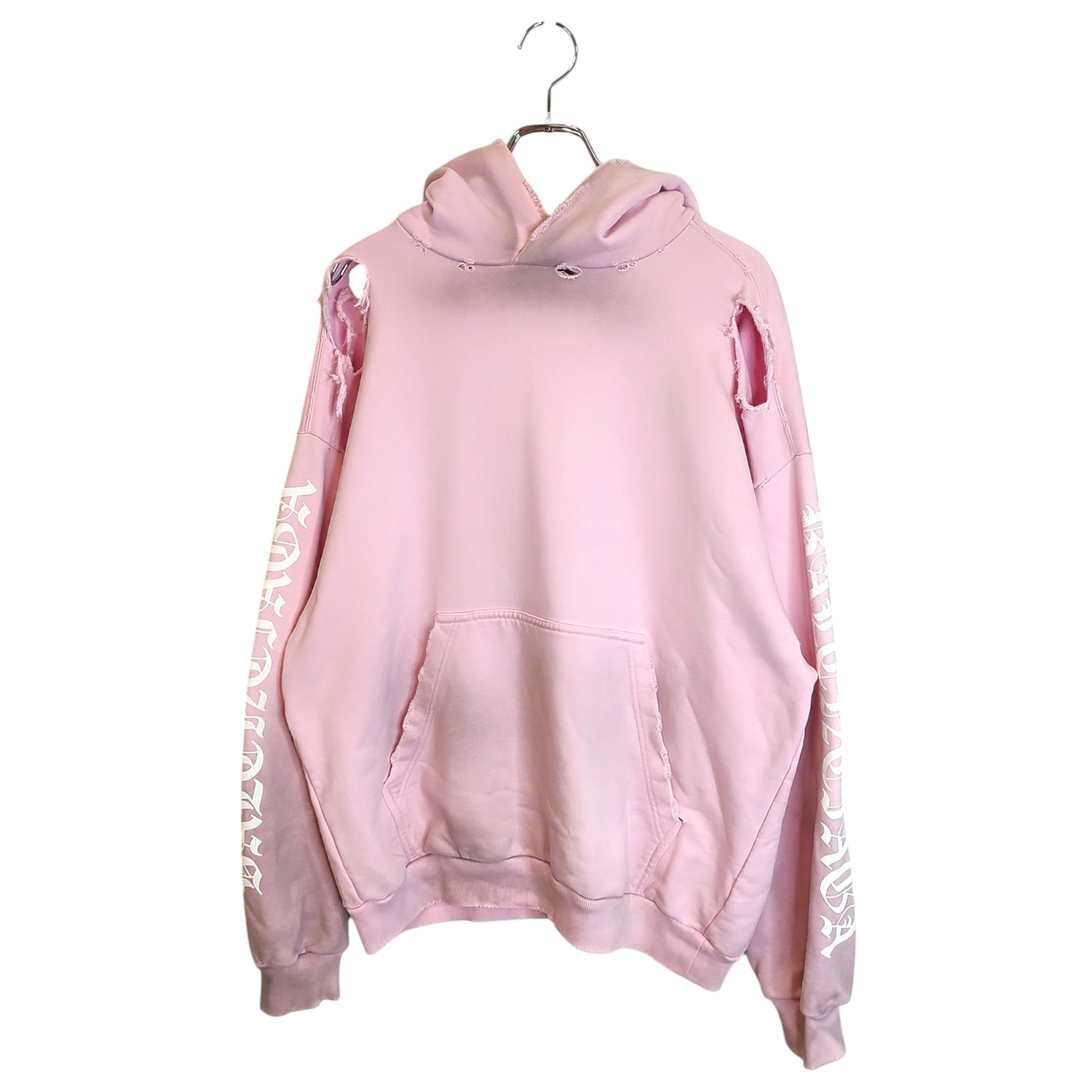 Rakuten - 【中古】BALENCIAGA バレンシアガ クラッシュ ダメージ アームプリント スウェット パーカー 767877 TQVJ7 XS ピンク メンズ/レディース