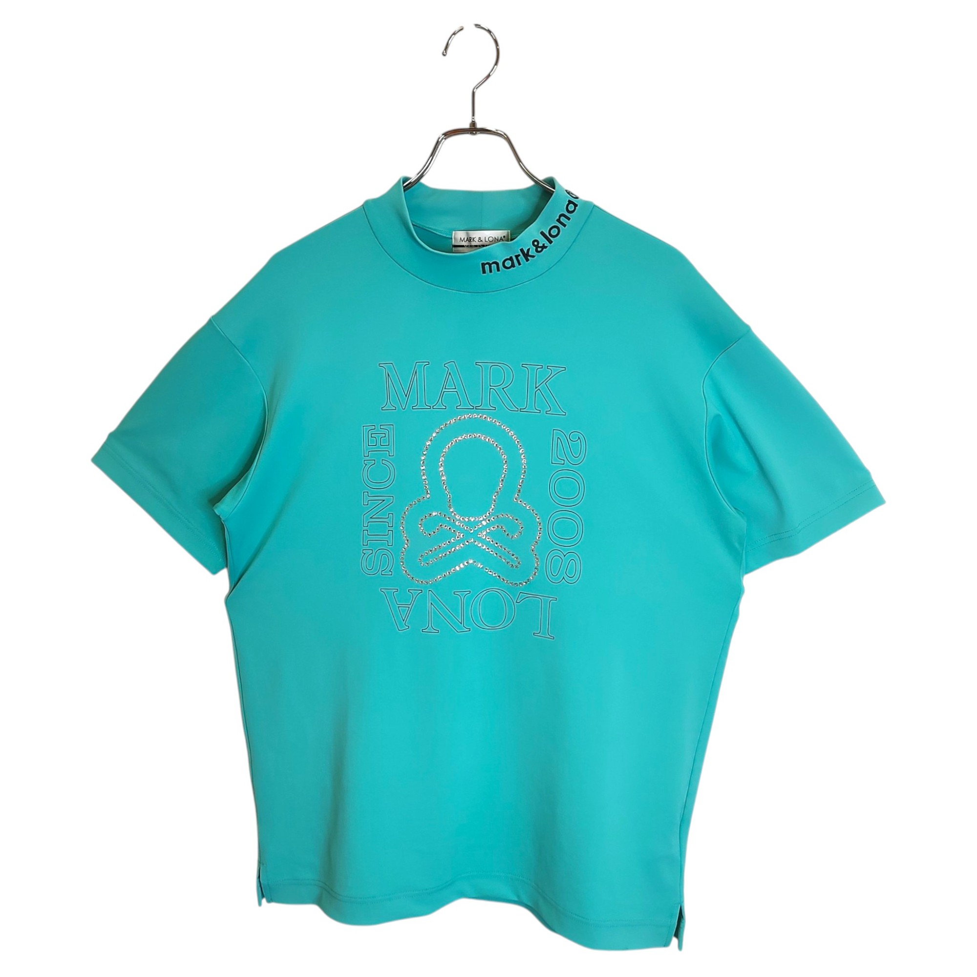 樂天商城 - 【中古】MARK&LONA マークアンドロナ ゴルフ 25SS Ever Swarovski Mock Neck 半袖 モックネック Tシャツ MLM-5A-AA05 48 ミント メンズ