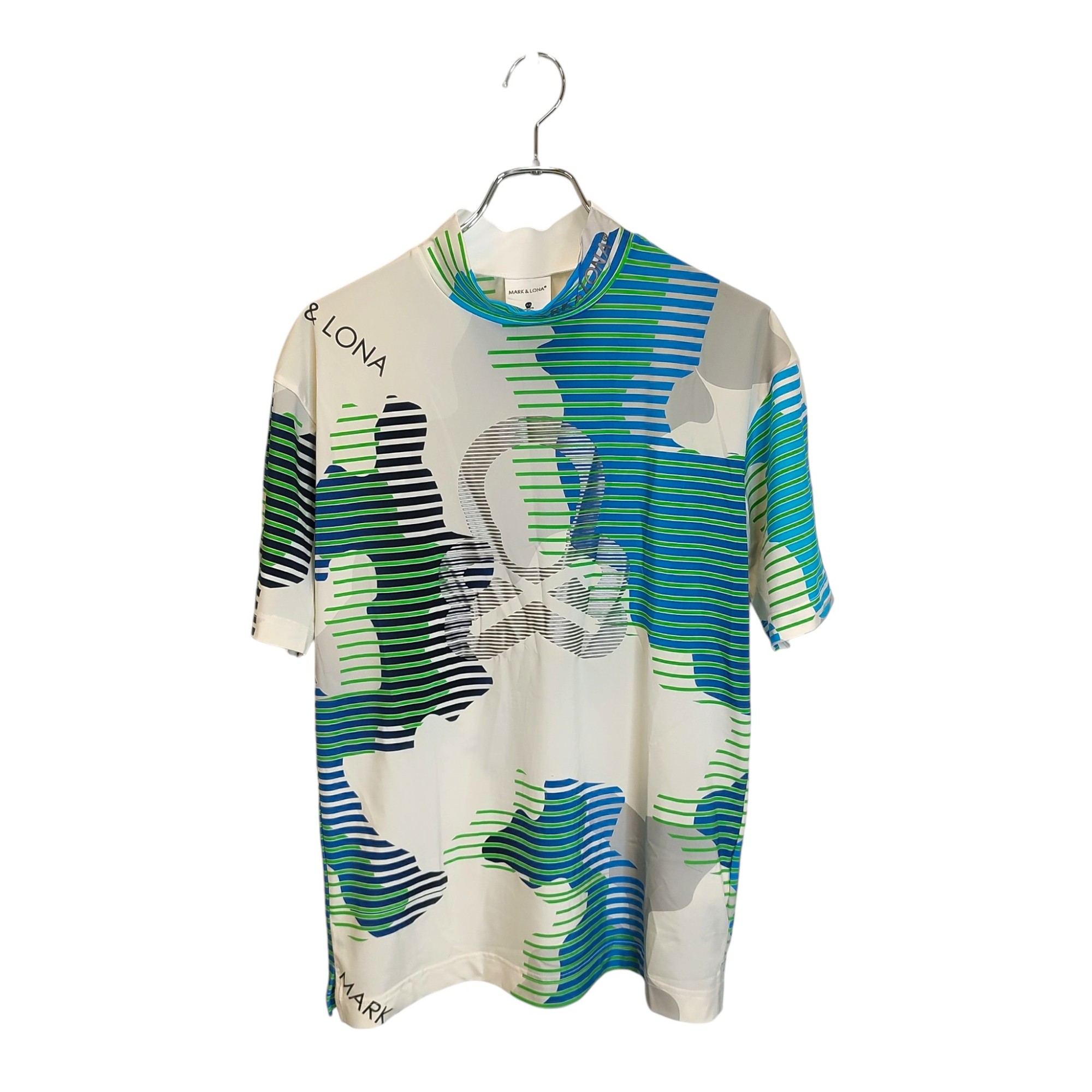 【中古】MARK&LONA マークアンドロナ ゴルフ Flow Camo Mock Neck Tee カモフラ柄 半袖 モックネックシャツ MLM-5A-AA07 46 マルチ メンズ