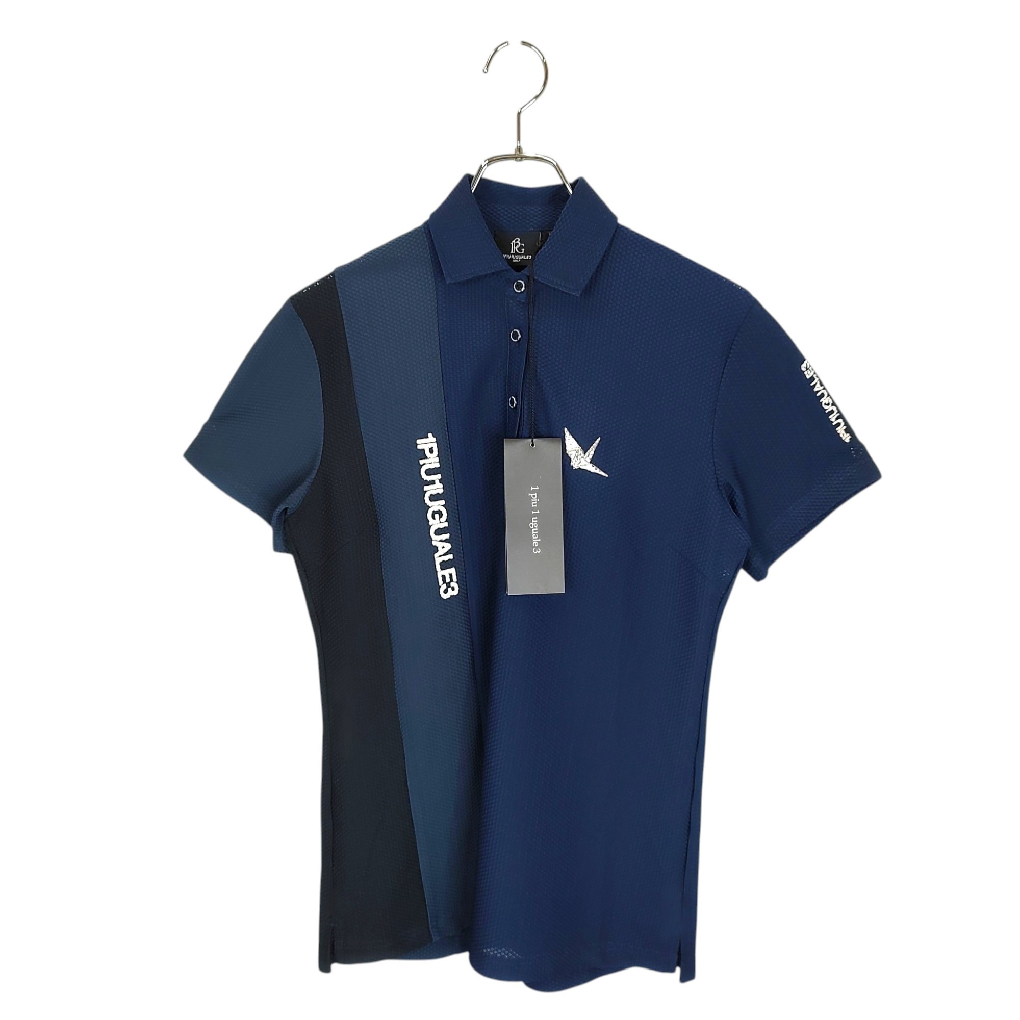 乐天商城 - 【中古】1PIU1UGUALE3 GOLF ウノピゥウノウグァーレトレ ゴルフ 24SS POLO STRIPE SWITCH 半袖 ポロシャツ GST191-POE488 3 L ネイビー レディース