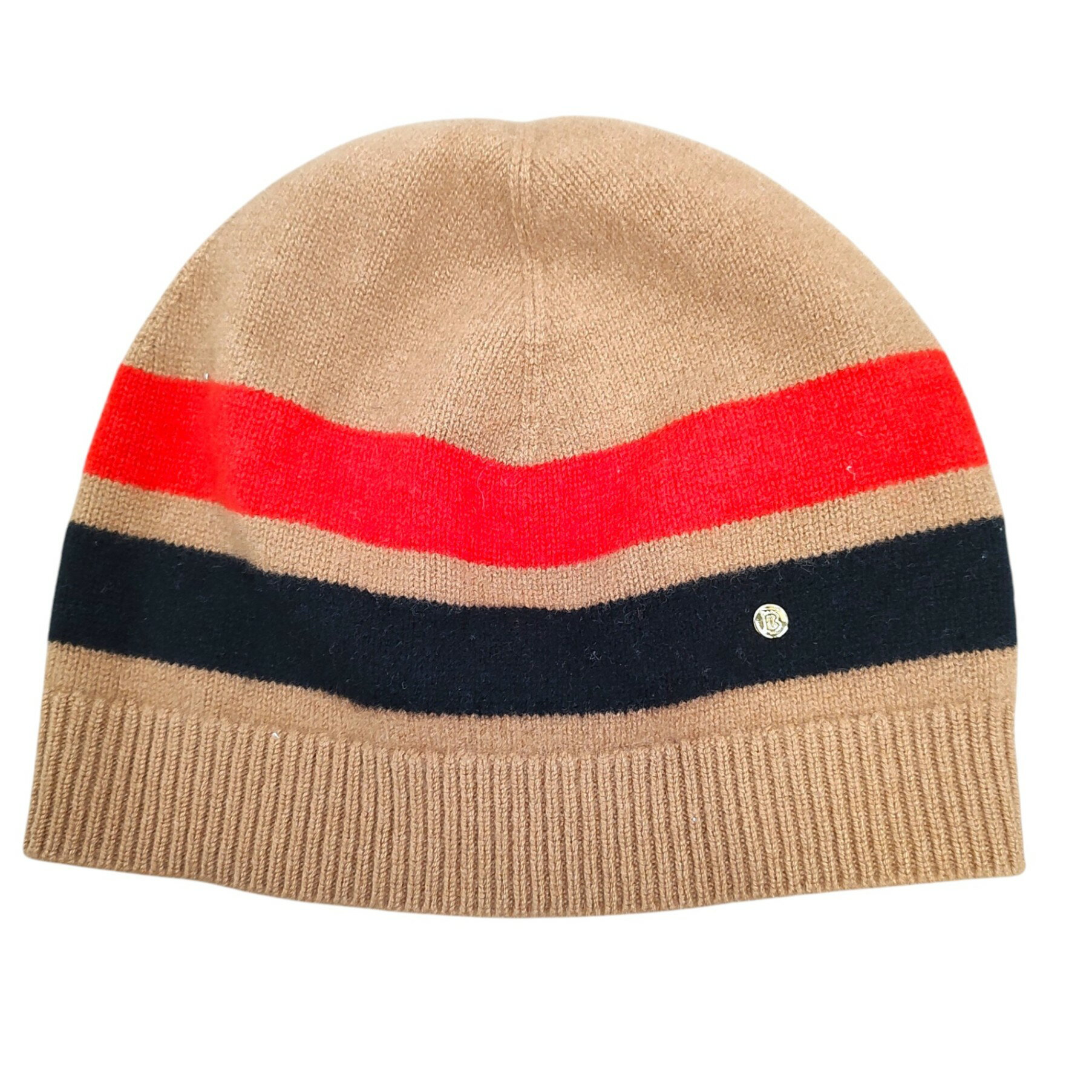 乐天商城 - 【中古】BURBERRY バーバリー カシミア混 ボーダー柄 ニット帽 8037075/71B F マルチ メンズ/レディース