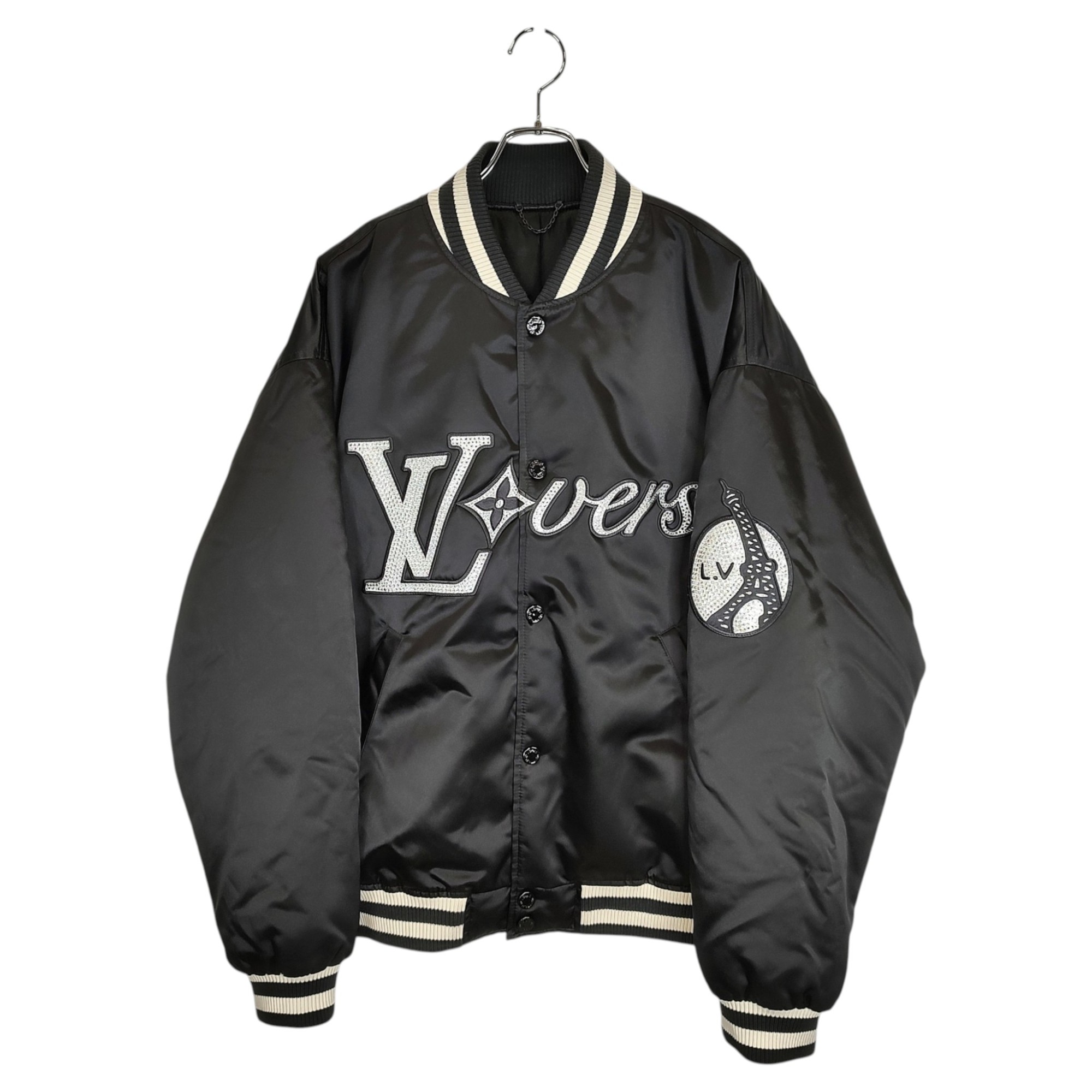 乐天商城 - 【中古】LOUIS VUITTON ルイ・ヴィトン 24SS エンブロイダード ベースボールブルゾン RM241 GPD HQB71E 54 ブラック メンズ