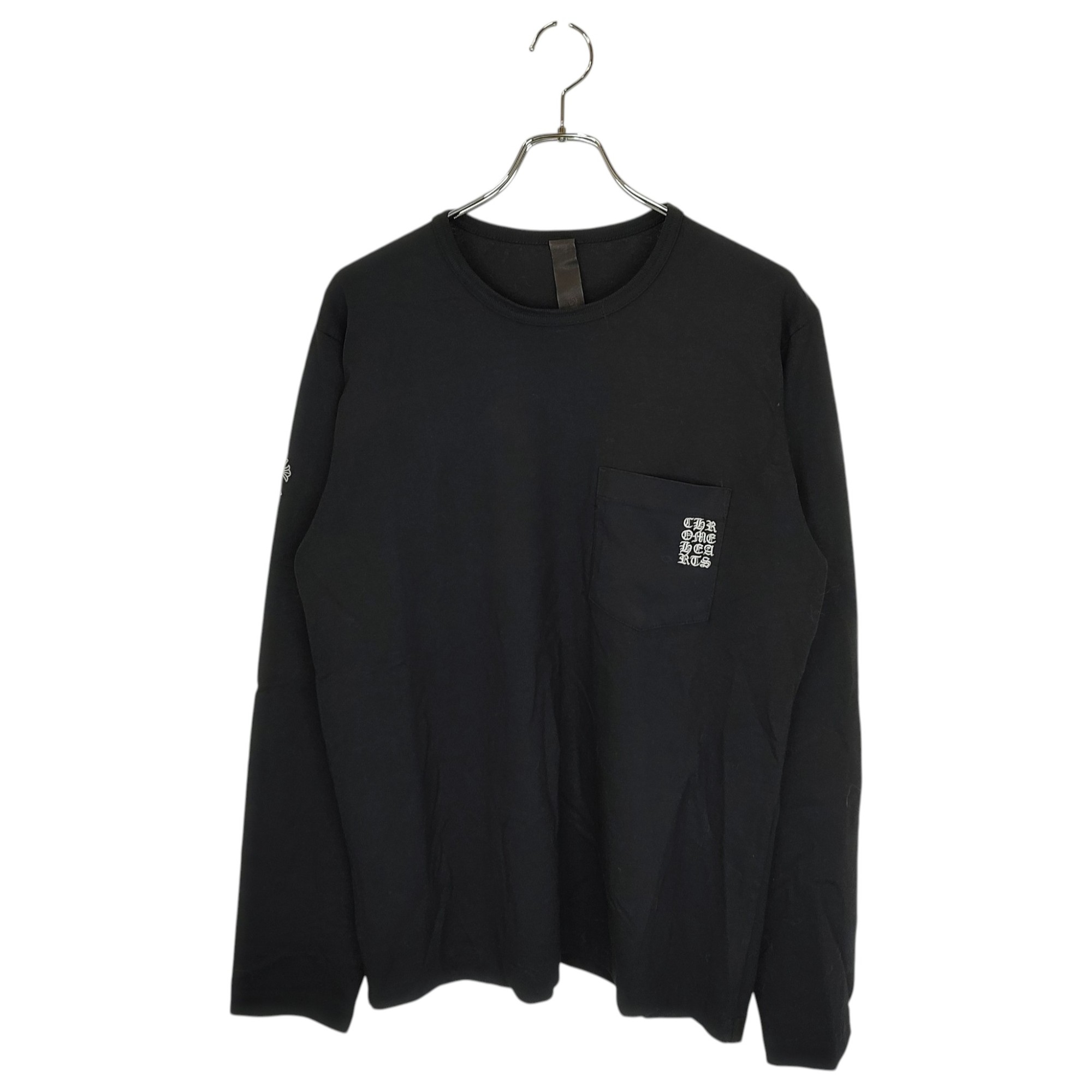 乐天商城 - 【中古】Chrome Hearts クロムハーツ Y NOT vertical Logo Embroidery L/S Tee ワイノット ヴァーティカルロゴ刺繍 ロングスリーブ Tシャツ M ブラック メンズ/レディース