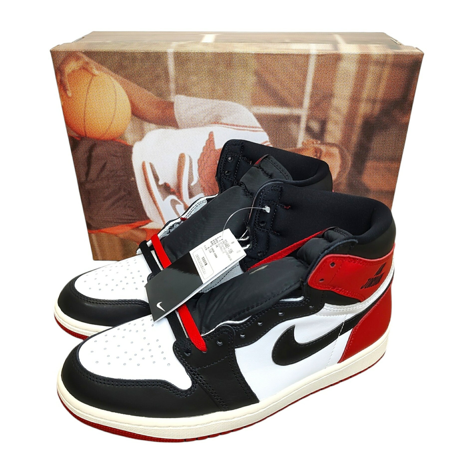 乐天商城 - 【中古】NIKE ナイキ Air Jordan 1 Retro High OG Black Toe Reimagined スニーカー DZ5485-106 27.5 ブラック×レッド×ホワイト メンズ