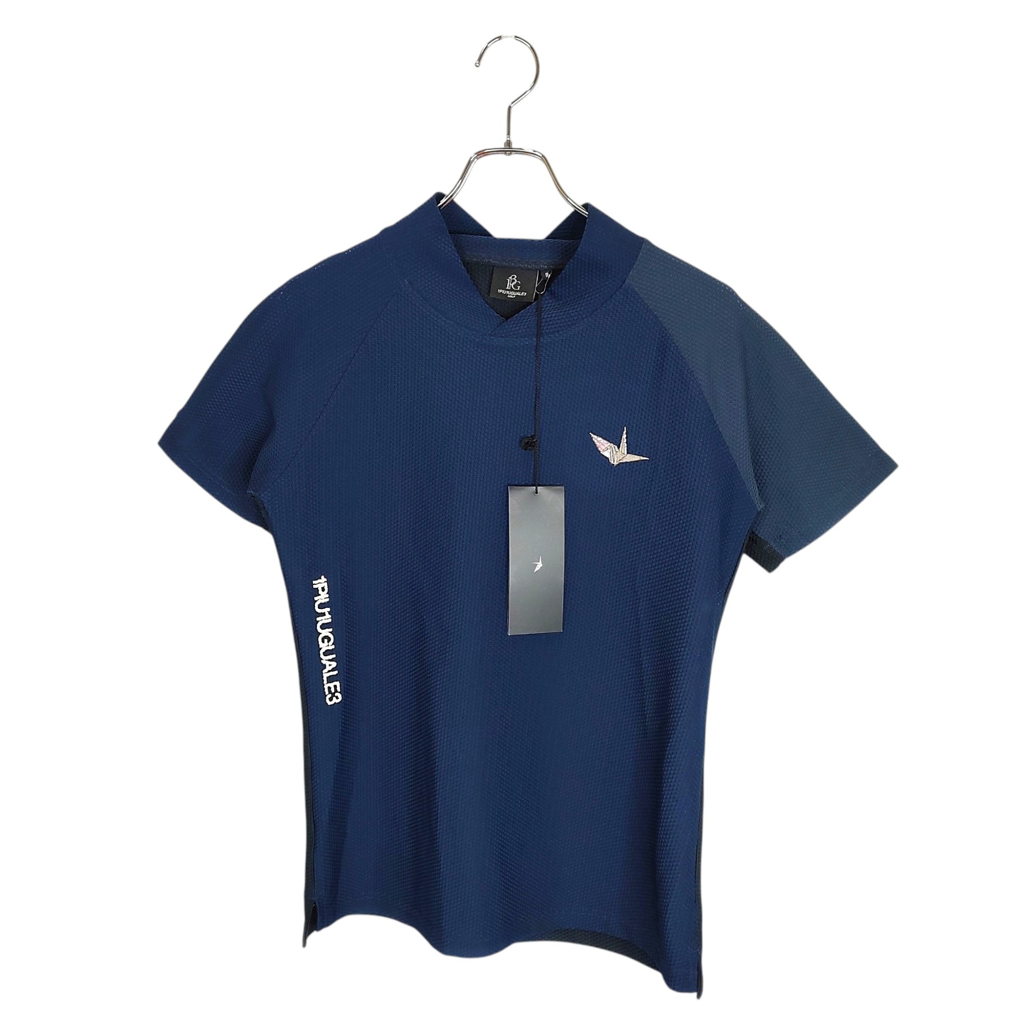 乐天商城 - 【中古】1PIU1UGUALE3 GOLF ウノピゥウノウグァーレトレ ゴルフ 24SS MOCK RAGLAN モックネック 半袖 Tシャツ GST193-POE488 3 L ネイビー レディース