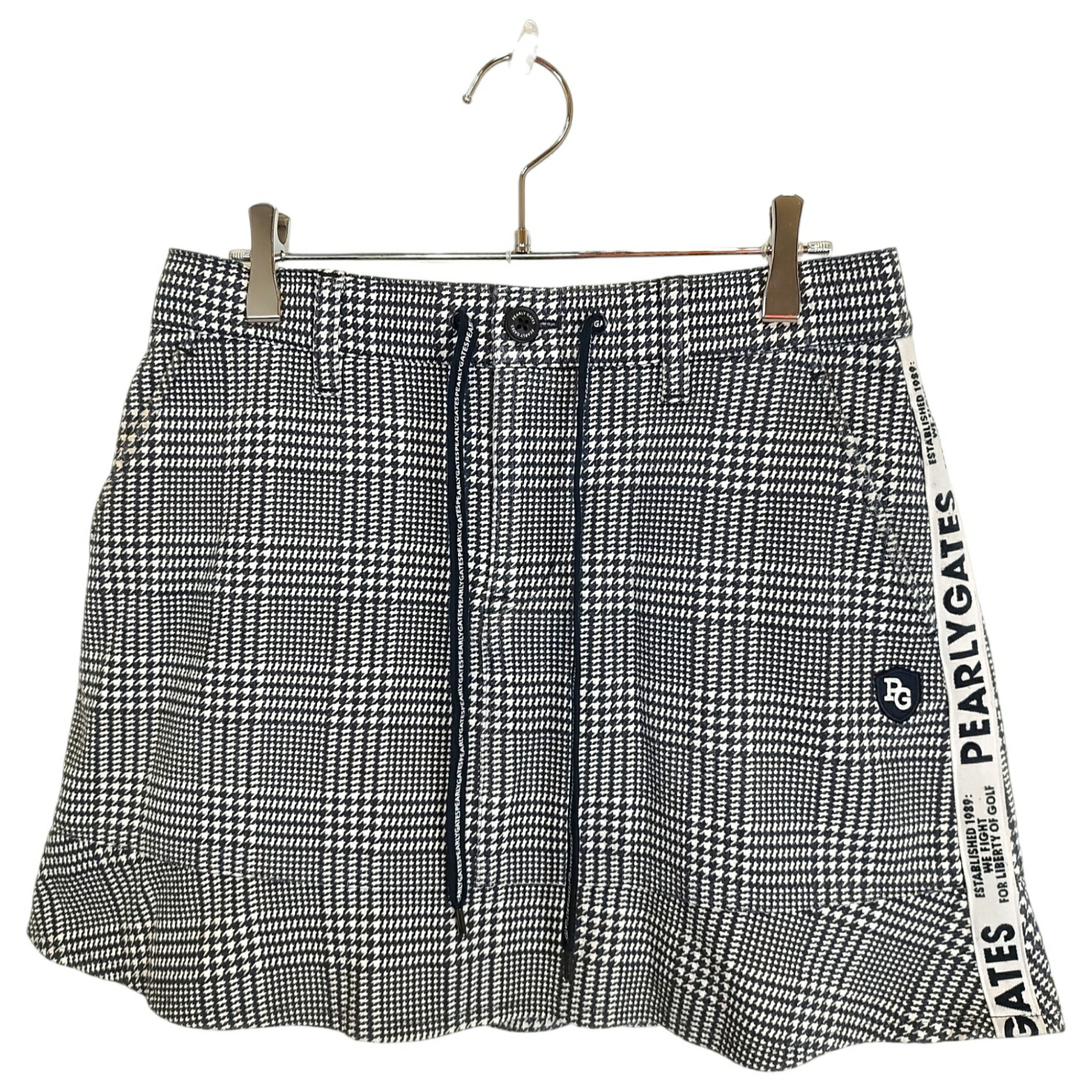乐天商城 - 【中古】PEARLY GATES パーリーゲイツ ゴルフ 20SS チェック柄 サイドロゴ スカート 055-0234934 1 ブラック×ホワイト レディース
