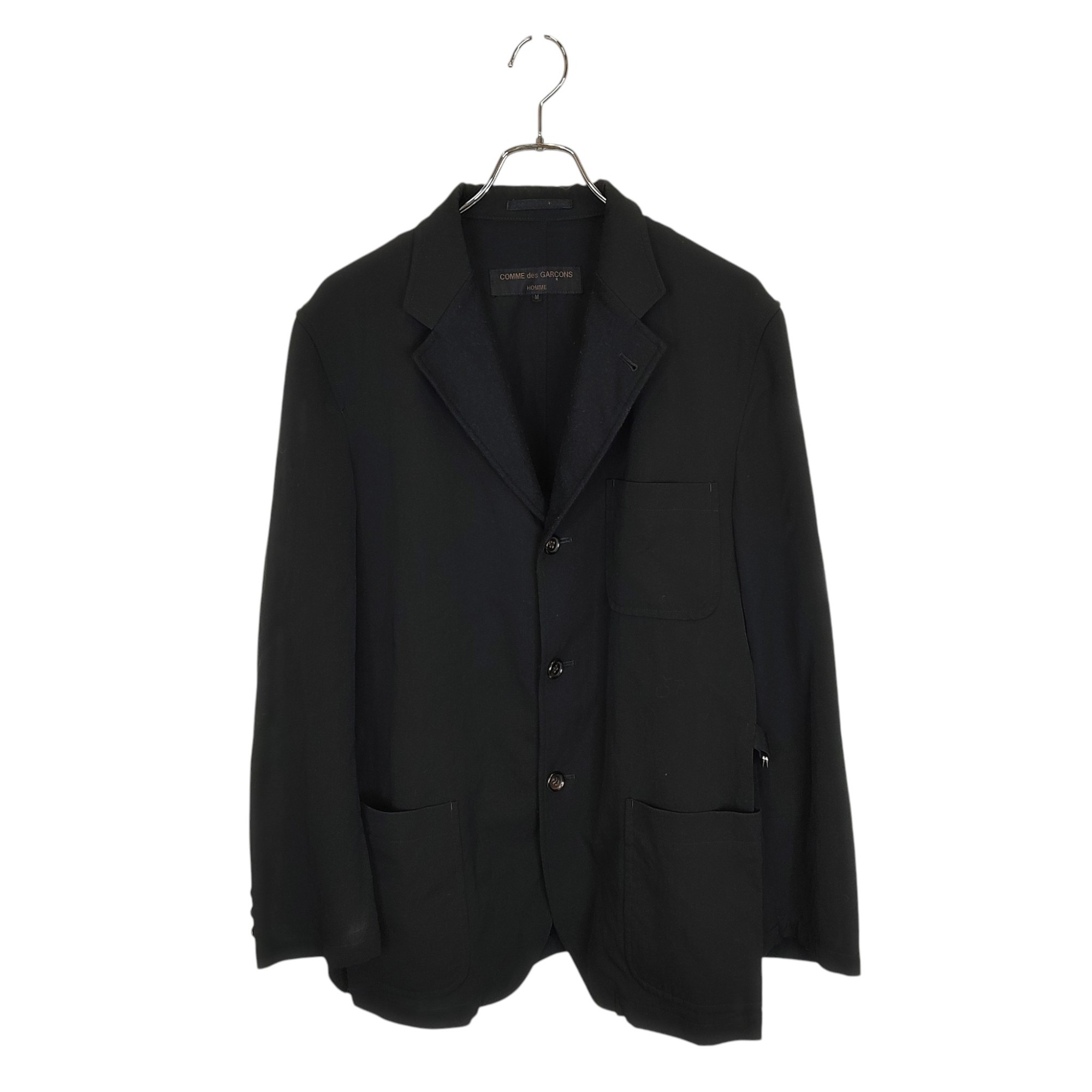 Rakuten - 【中古】COMME des GARCONS HOMME コムデギャルソンオム 02AW 田中オム ウール テーラードジャケット HC-J002 M ブラック メンズ