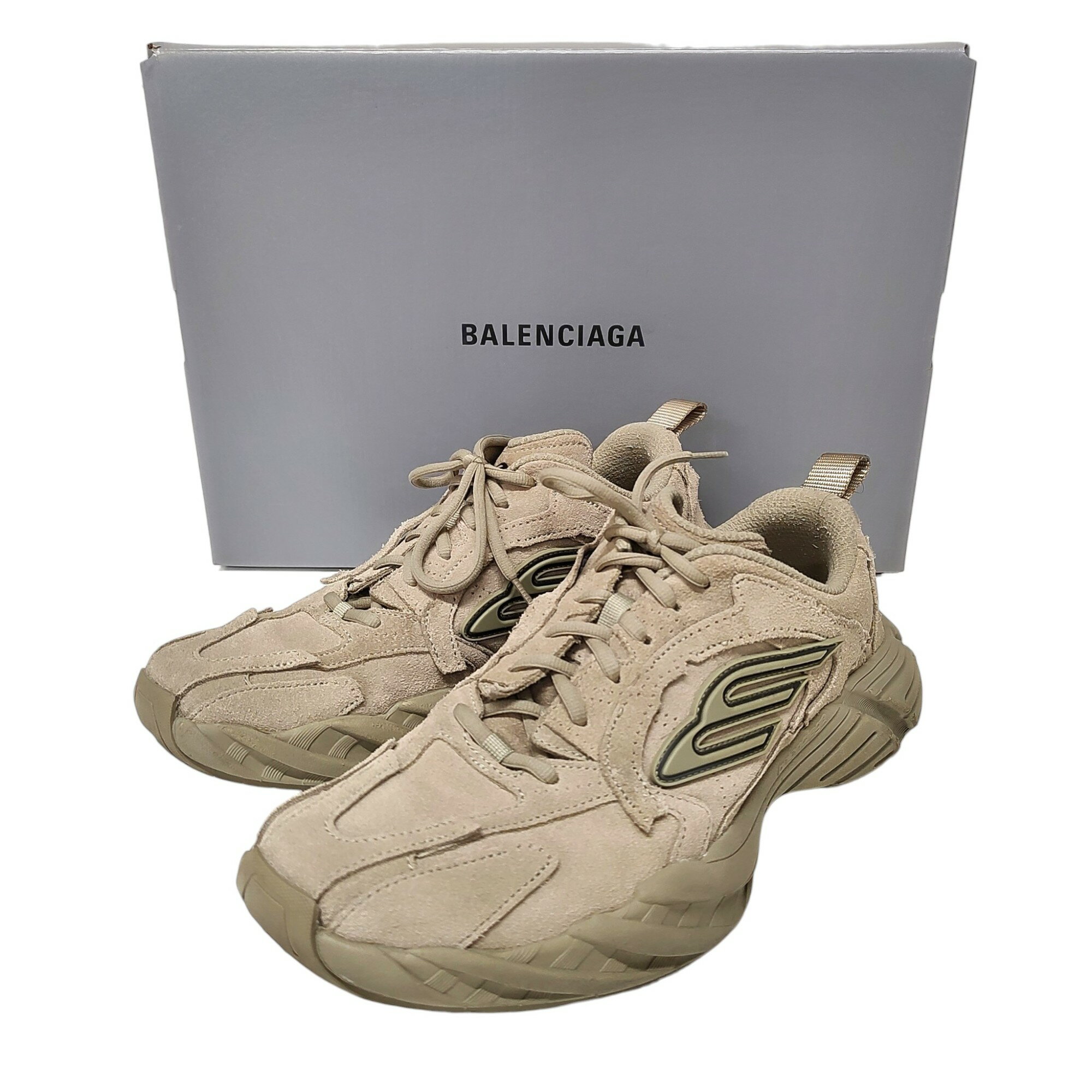 樂天商城 - 【中古】BALENCIAGA バレンシアガ Monday スエード ローカット スニーカー 825418 27 ベージュ メンズ