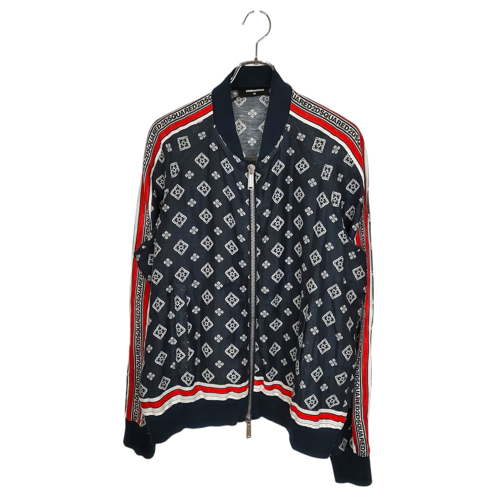 DSQUARED2 ディースクエアード 20SS ラインテープ ジャケット ブルゾン S74DM0402 S52715 48 ダークネイビー/レッド メンズ