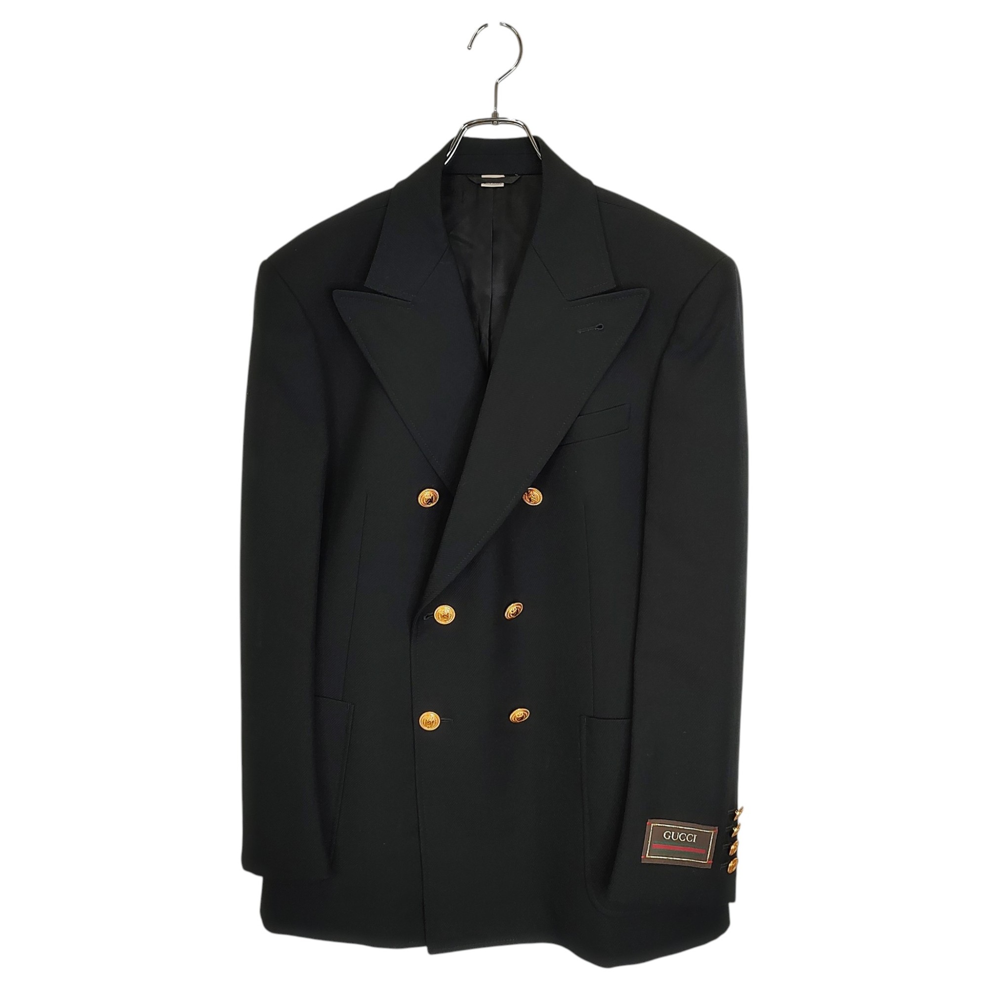 gucci///////////////\' - 【中古】GUCCI グッチ 22AW ウール ダブルブレスト ジャケット 685870 Z568J 50 ブラック メンズ