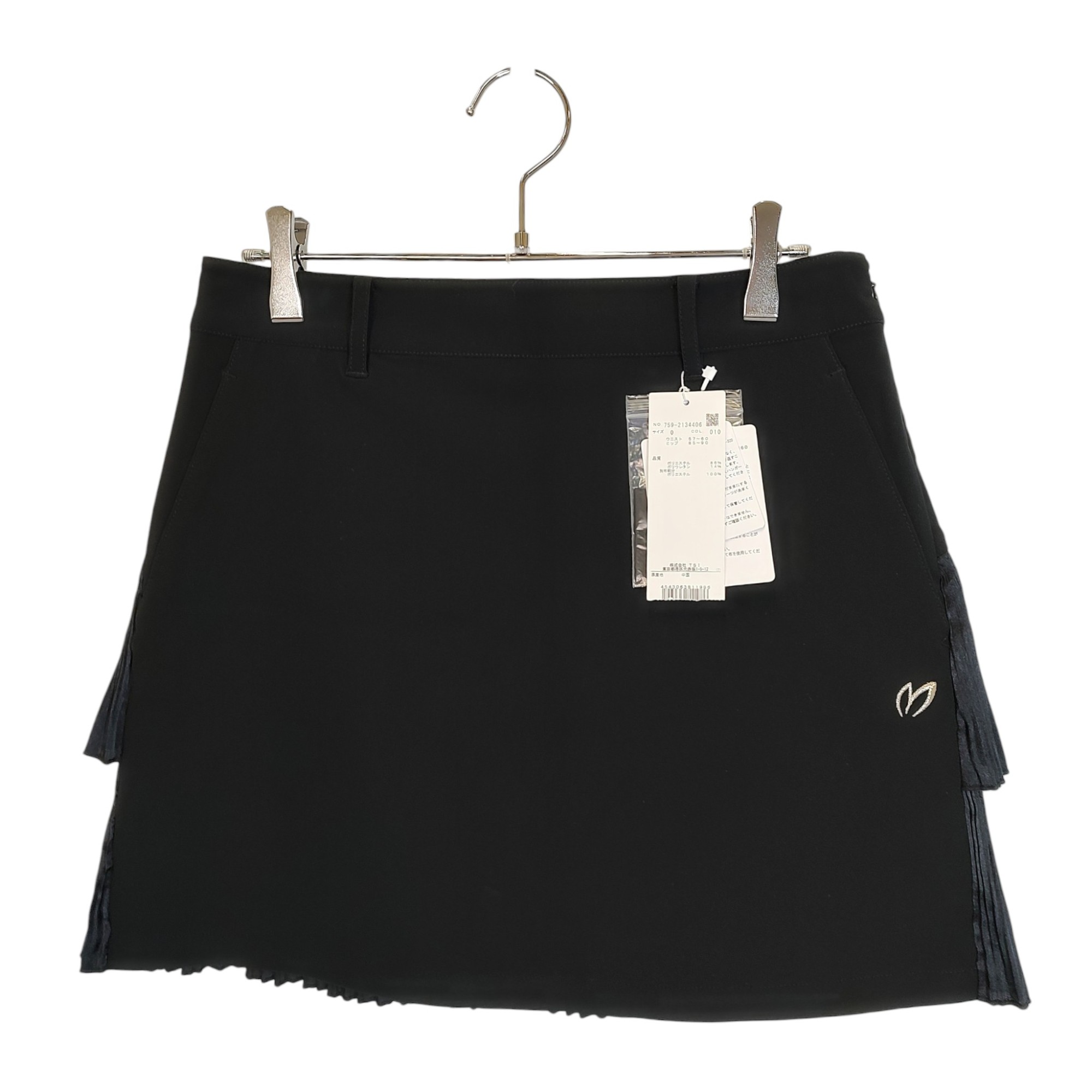 【中古】MASTER BUNNY EDITION マスターバニーエディション ゴルフ 22SS Pleated skirt ブリーツ スカート 759-2134406 0 ブラック レディース