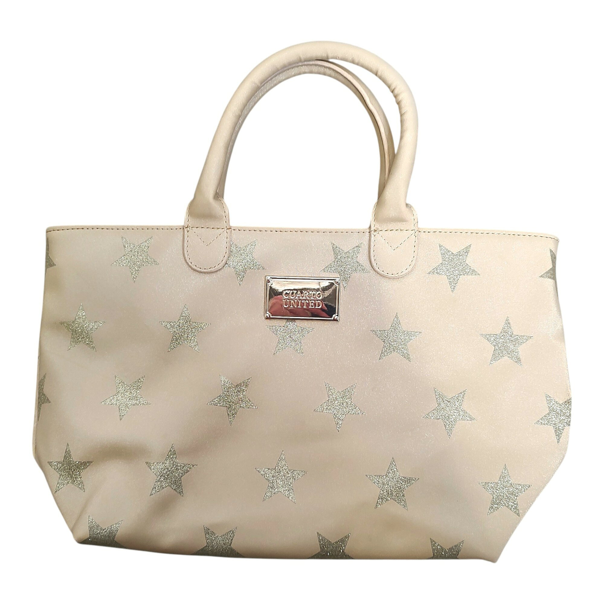 【中古】CUARTO UNITED クアルトユナイテッド 星柄 カートバッグ F ベージュ レディース
