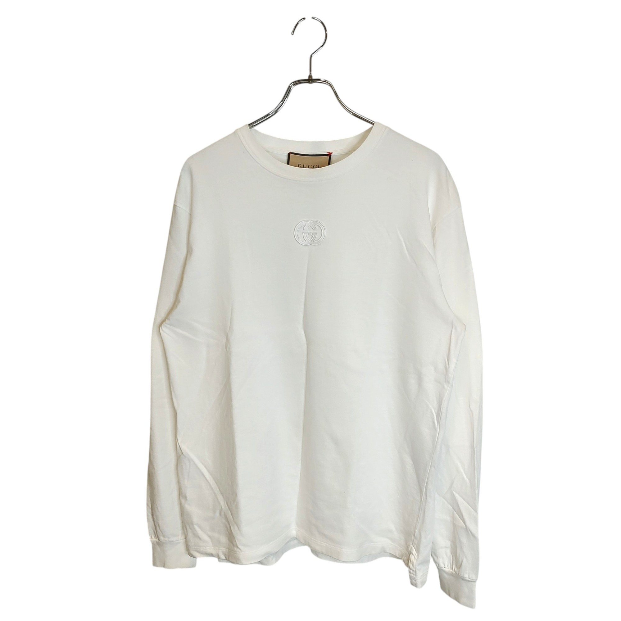 gucci///////////////\' - 【中古】GUCCI グッチ L/S T-SHIRT ロゴ 長袖Tシャツ 774578 XS ホワイト メンズ