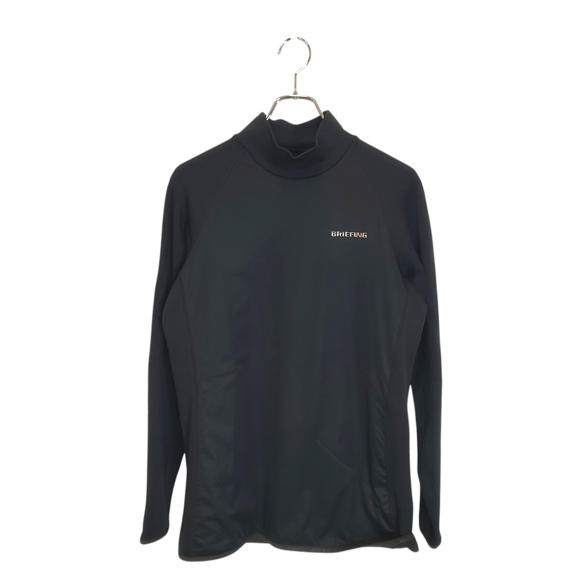 BRIEFING GOLF ブリーフィングゴルフ 23AW WINDBLOCK UNDER SHIRT ウィンドブロック アンダーシャツ モックネック 長袖 Tシャツ BRG233M38 M ブラック メンズ