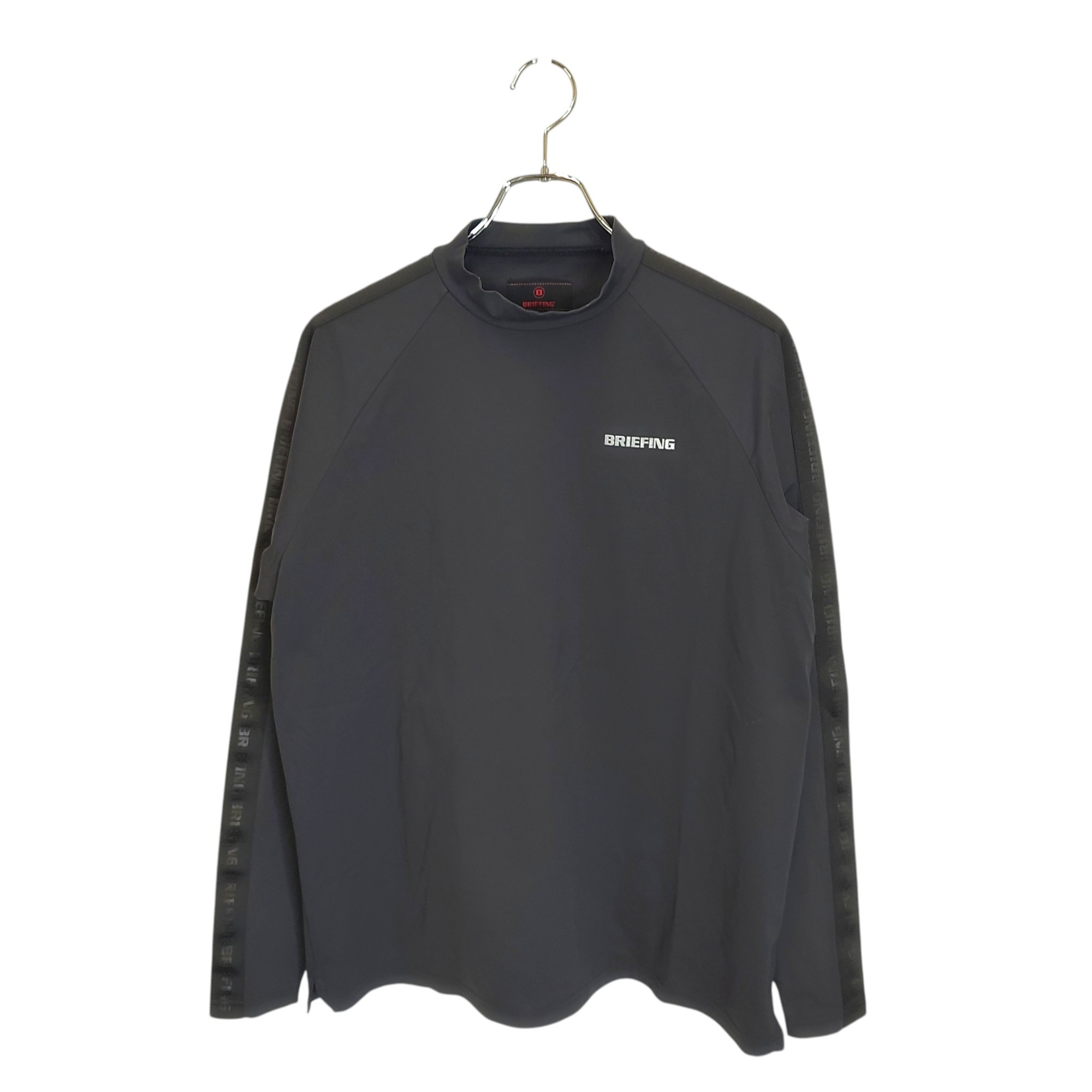 BRIEFING GOLF ブリーフィングゴルフ 25SS LOGO LINE LS HIGHNECK ロゴライン 長袖 モックネック Tシャツ BRG251M30 M ダークグレー メンズ