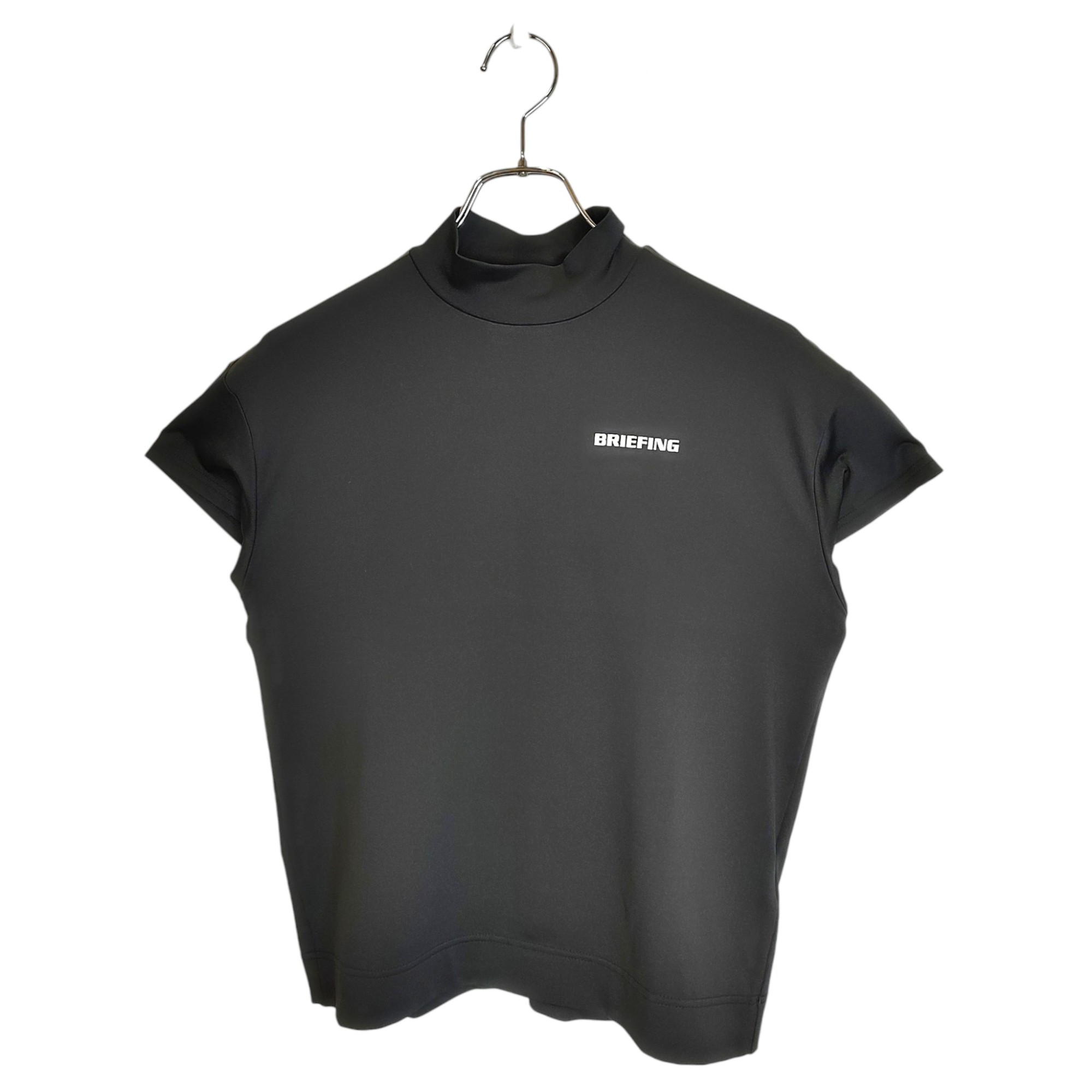 BRIEFING GOLF ブリーフィングゴルフ 24SS BACK LOGO LINE HIGH NECK バックロゴライン 半袖 モックネック Tシャツ BRG241W32 S ブラック レディース