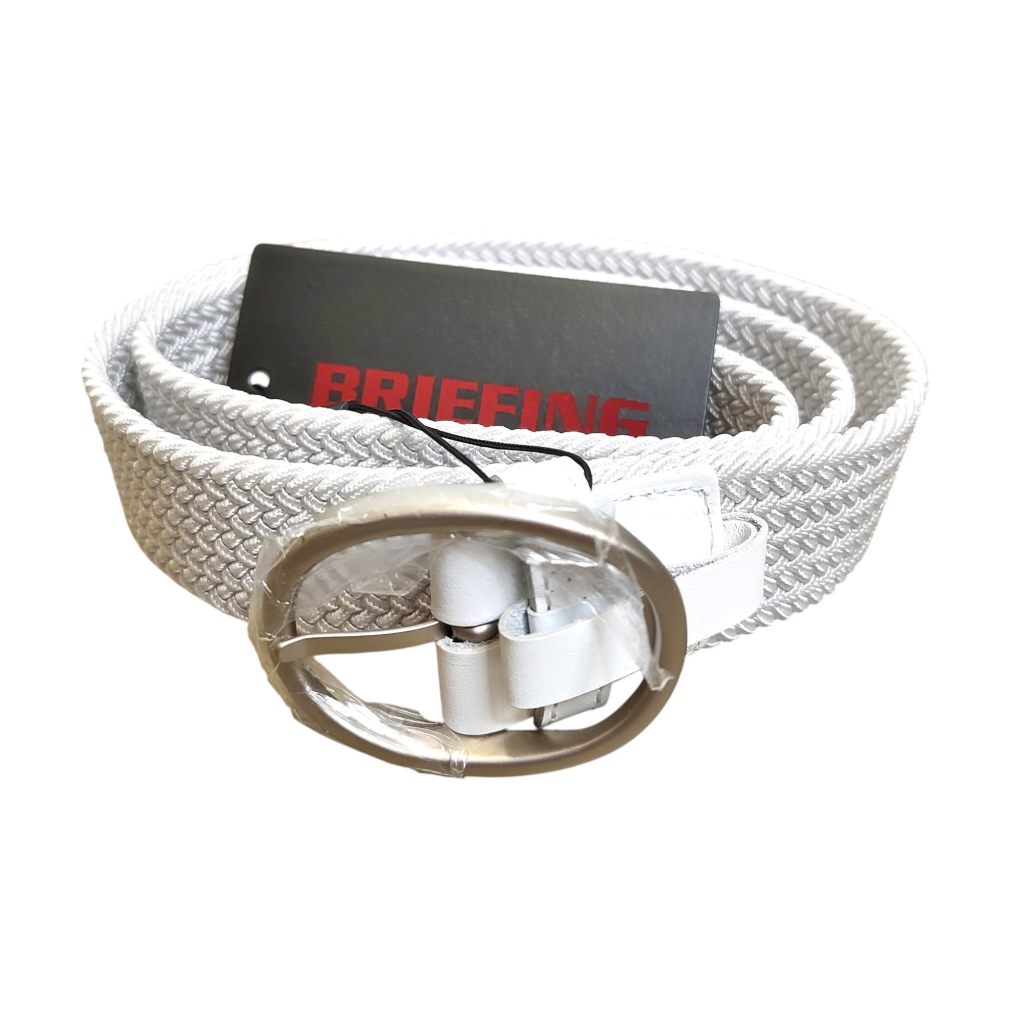 【中古】BRIEFING GOLF ブリーフィングゴルフ OVAL BUCKLE MESH BELT オーバル バックル メッシュベルト BRG211G36 F ホワイト レディース