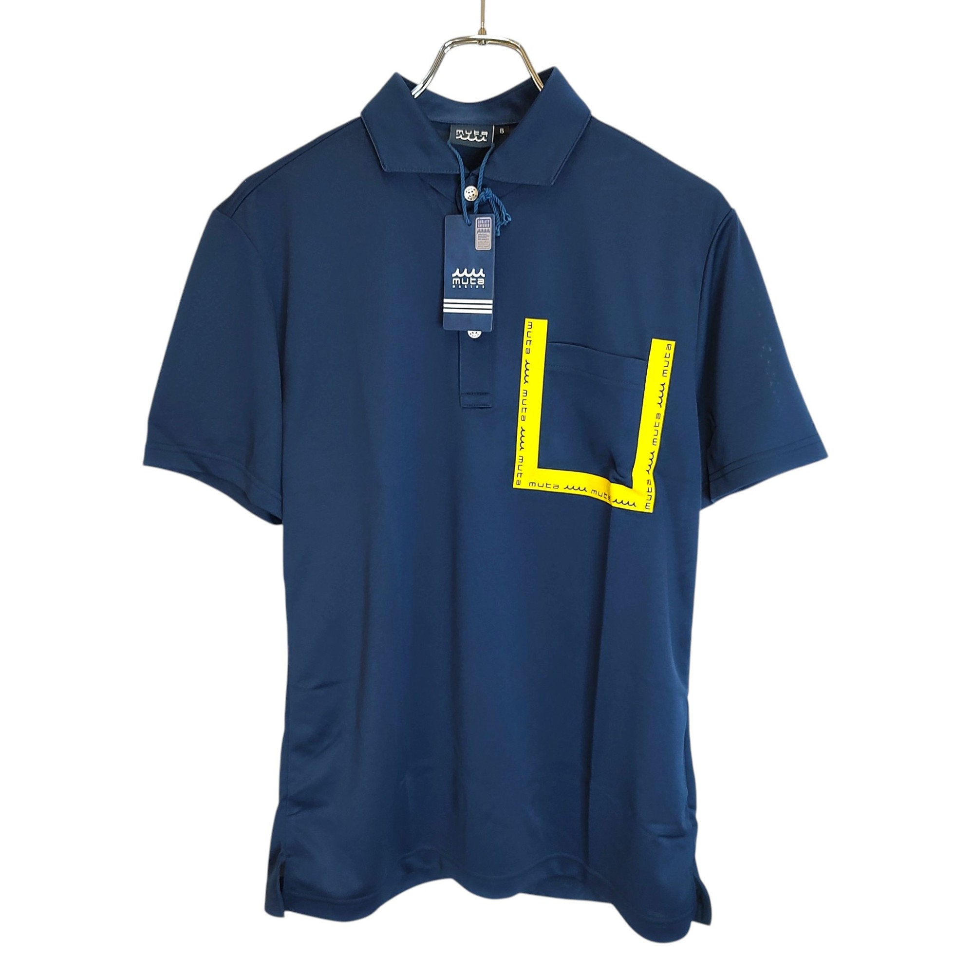 muta MARINE GOLF ムータ マリン ゴルフ 25SS TAPING POCKET POLO SHIRTテーピングポケット 半袖 ポロシャツ MMJC-446169 6 L ネイビー メンズ