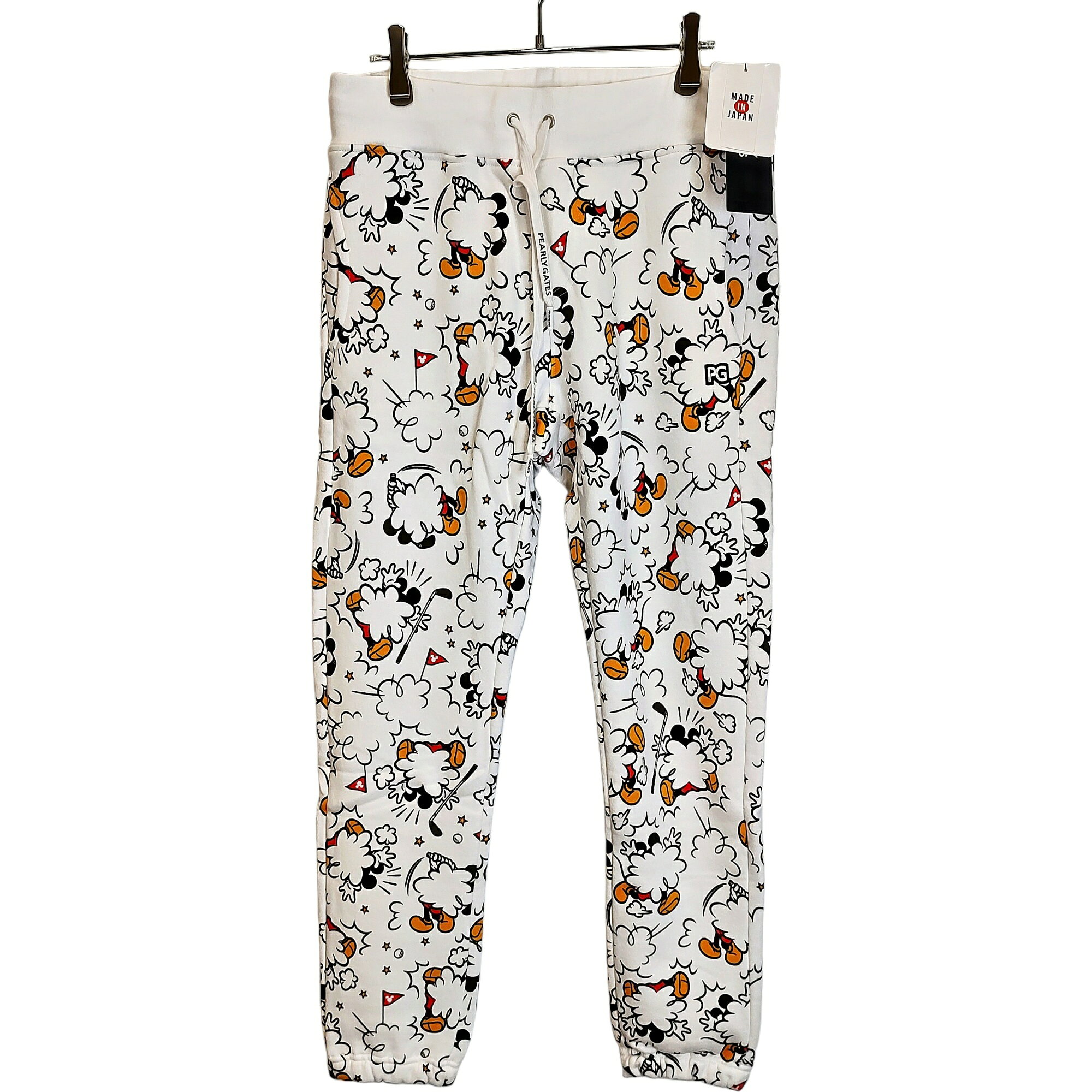 PEARLY GATES パーリーゲイツ ゴルフ 21AW × Disney ミッキー柄 ゴルフ パンツ 053-1231019 4 ホワイト メンズ