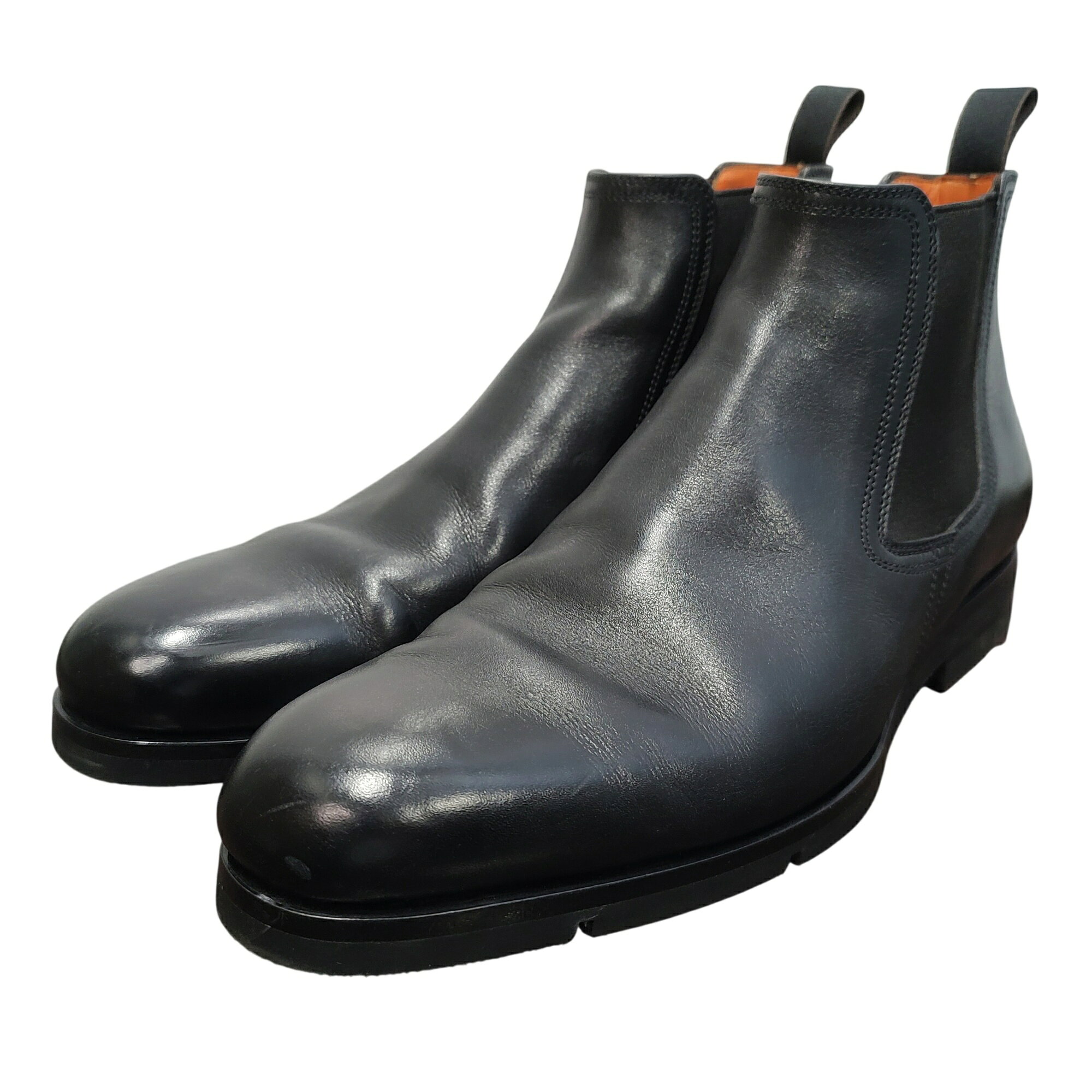 SANTONI サントーニ Chelsea boots Side-gore boots チェルシーブーツ サイドゴアブーツ UK7 ブラック メンズ