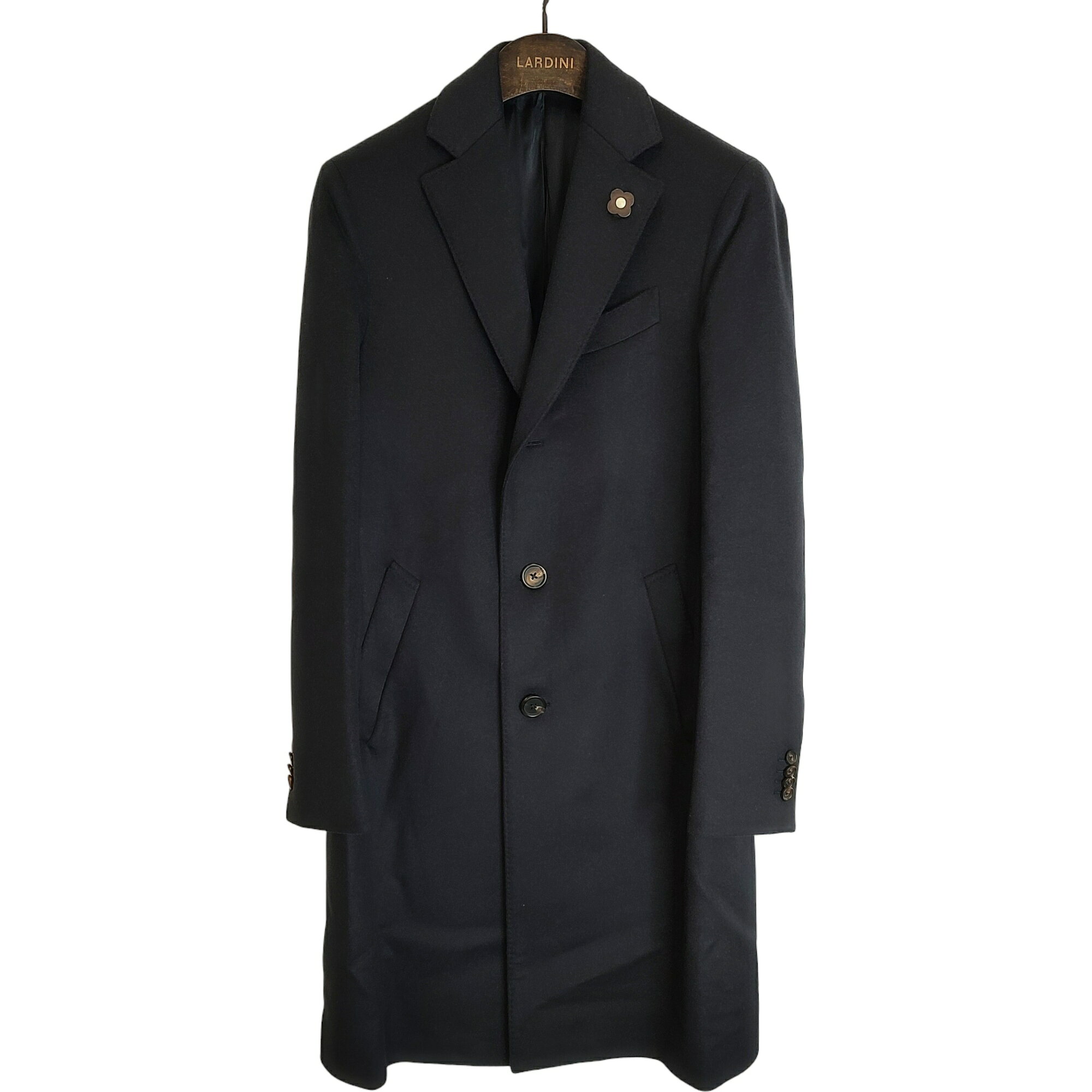 LARDINI ラルディーニ Wool Chesterfield coat ウールチェスターコート JS23636AQ 46 ブラック メンズ
