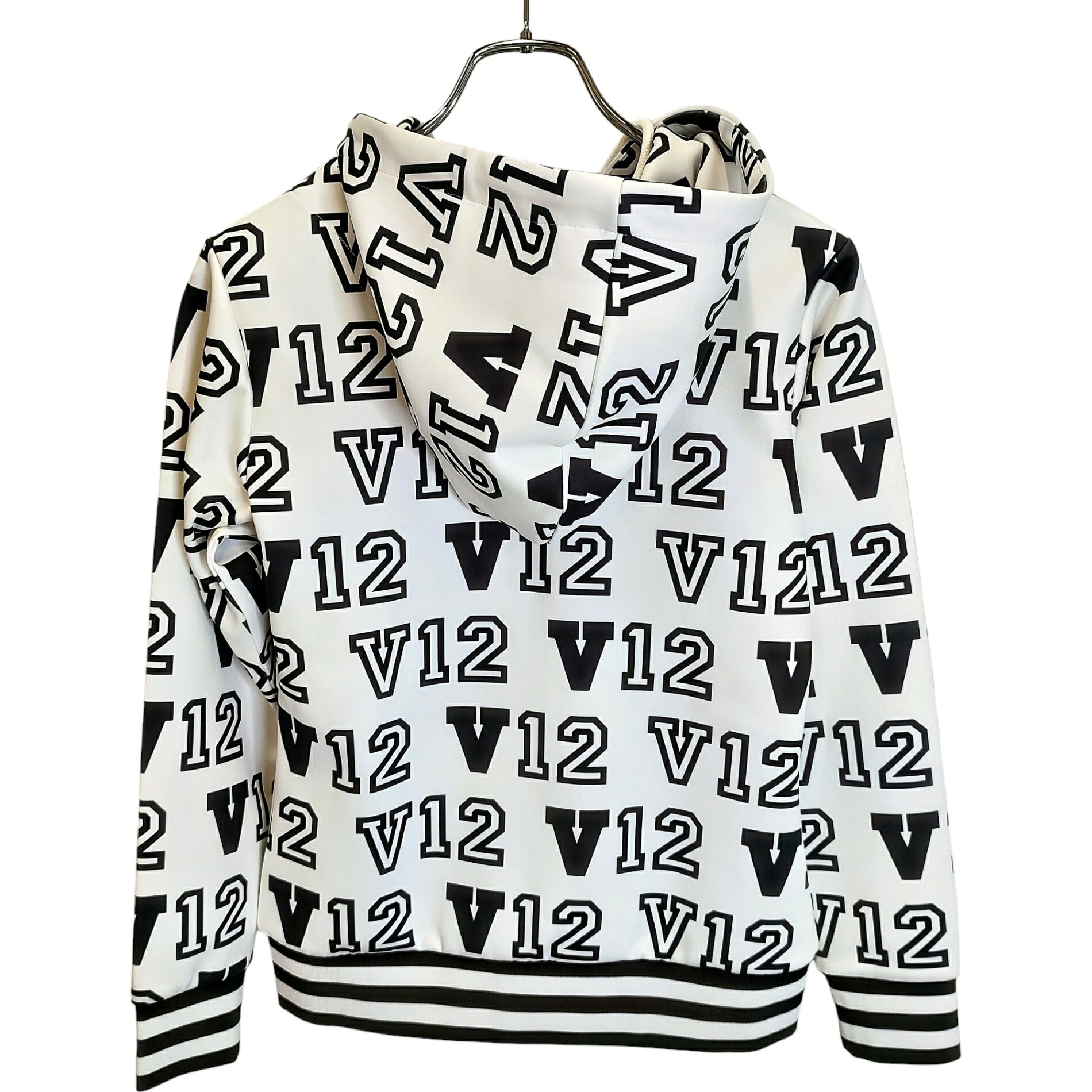 【中古】V12 ブイトゥエルブ ゴルフ LIVERY PARKA ジップアップ パーカー V122110-SW01 1 ホワイト/ブラック レディース