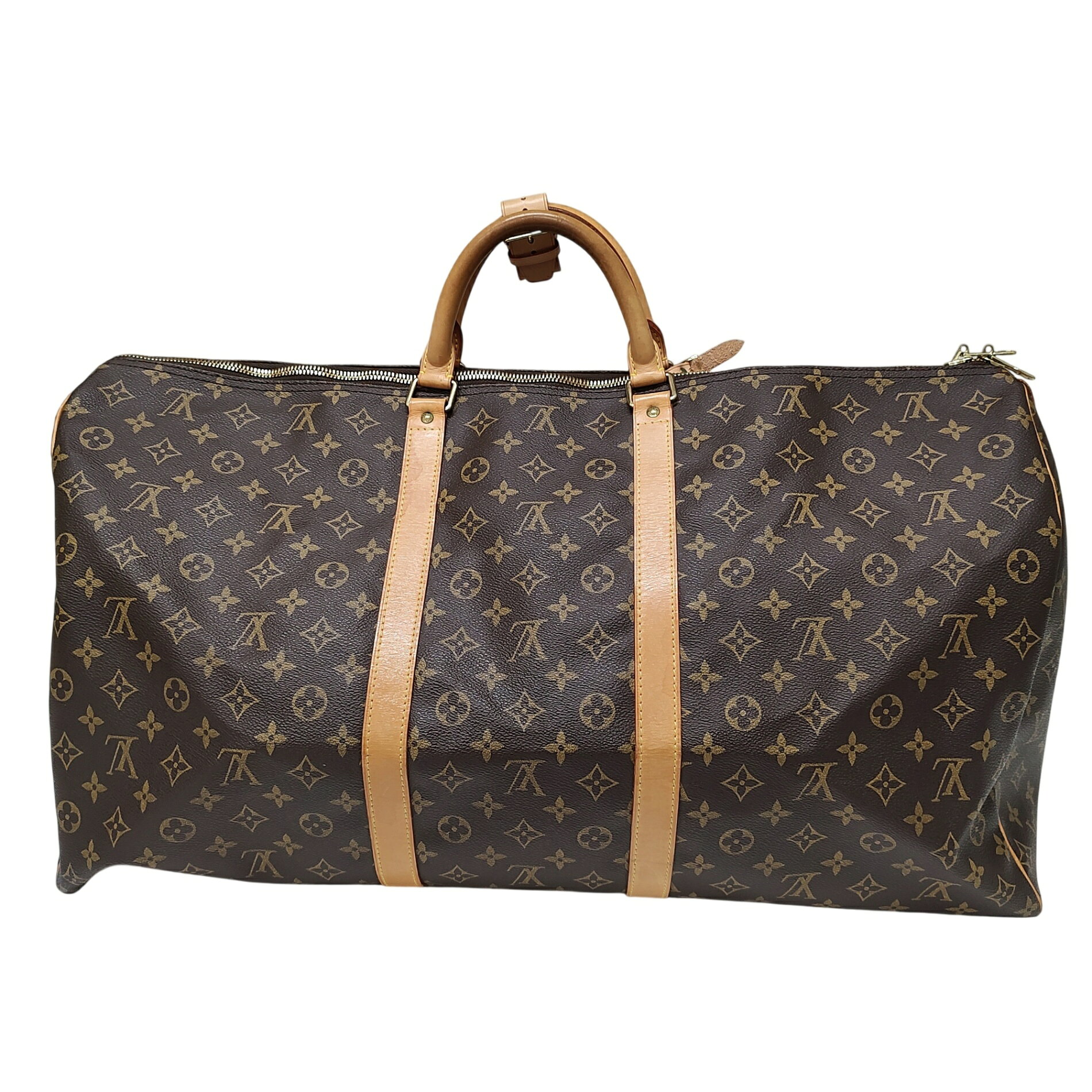 TRIGGER 楽天市場店の【中古】LOUIS VUITTON ルイ・ヴィトン モノグラム キーポル60 バンドリエール ボストン バッグ M41422 ブラウン｜アングル2