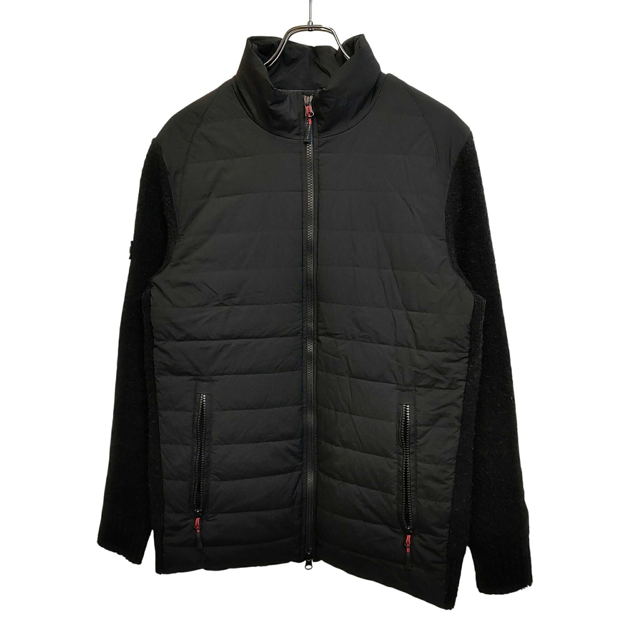 【中古】BRIEFING GOLF ブリーフィングゴルフ 24AW WINDBLOCK BOUCLE KNIT BLOUSON ニット ブルゾン BRG243M66 L ブラック メンズ