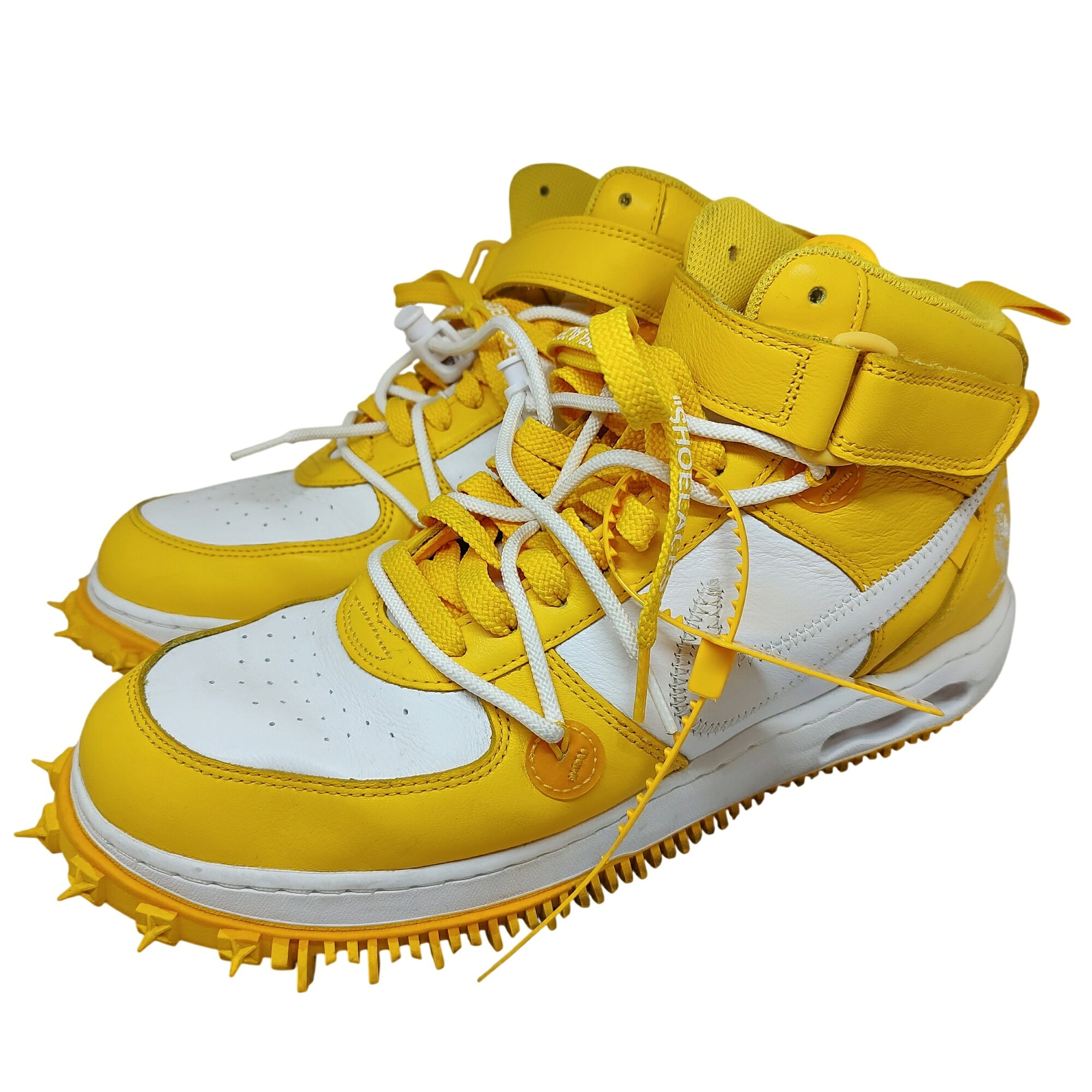 OFF-WHITE オフホワイト × Nike Air Force 1 Mid SP LTHR スニーカー DR0500-101 29.5 ホワイト × バーシティメイズ メンズ