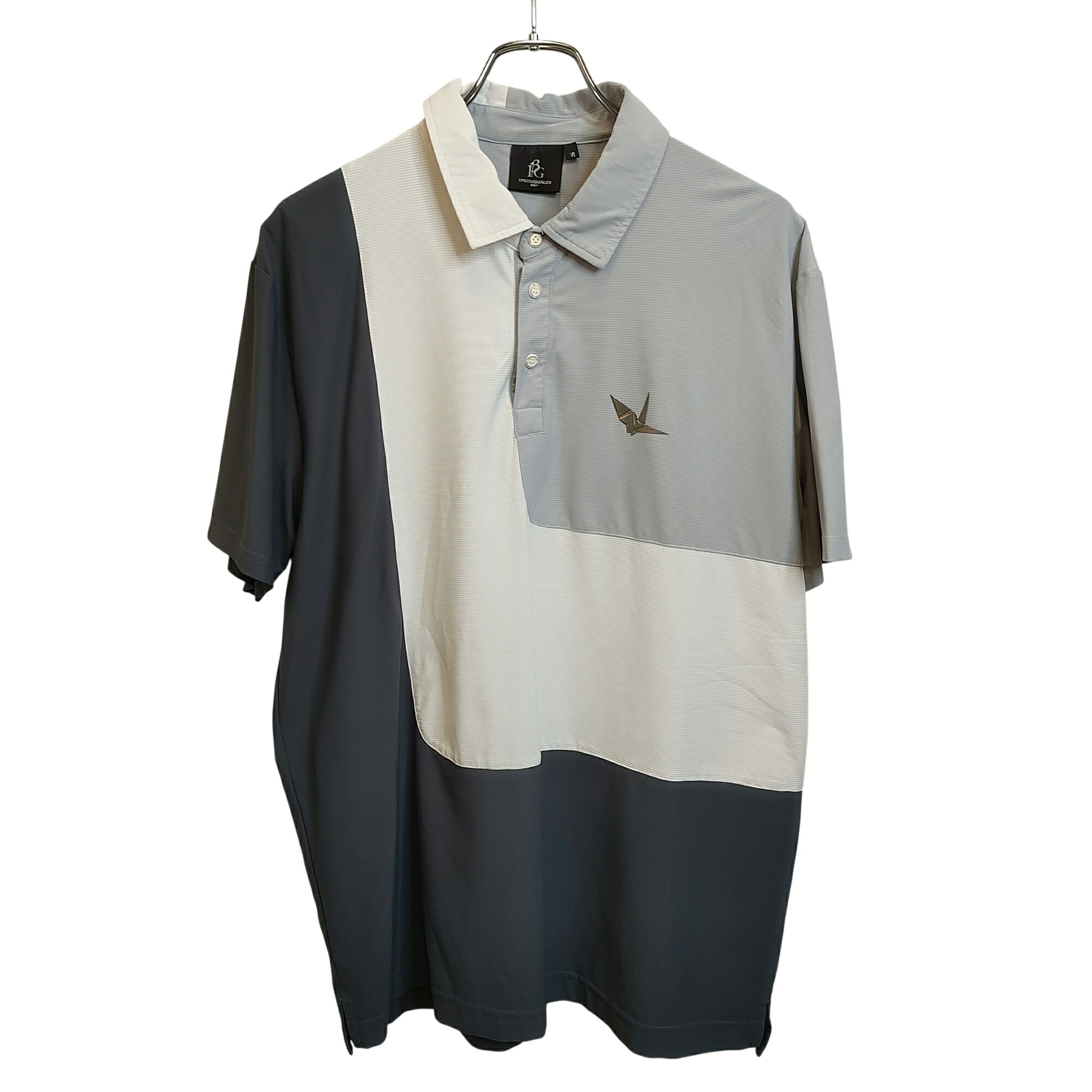 【中古】1PIU1UGUALE3 GOLF ウノピゥウノウグァーレトレ ゴルフ CRAZY S/S POLO クレイジー 半袖 ポロシャツ GRT088 POE329 6 ライトグレー/グレー メンズ