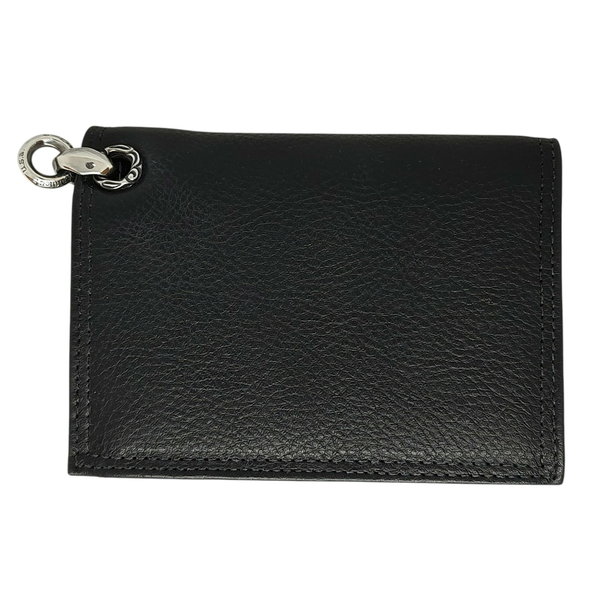 【中古】LONE ONES (Leonard Kamhout) ロンワンズ（レナード カムホート) ヴィンテージ ウォレット ウィズ クロムグロメット 財布 F ブラック/シルバー ユニセックス