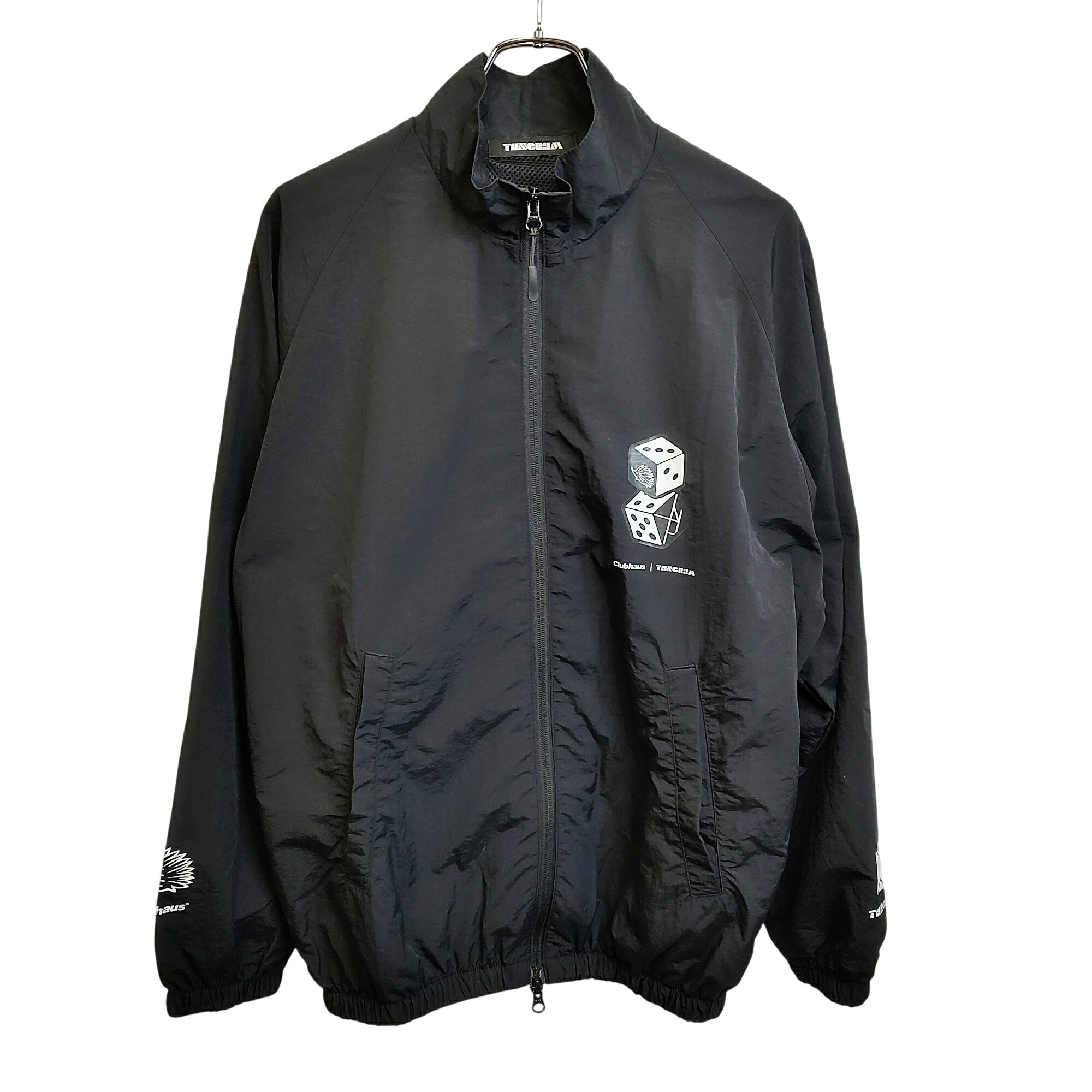 【中古】TANGRAM タングラム x CLUBHAUS クラブハウス ゴルフ DICE NYLON TRAINING JACKET ナイロン ジャケット ブルゾン TGA-MB16 M ブラック メンズ