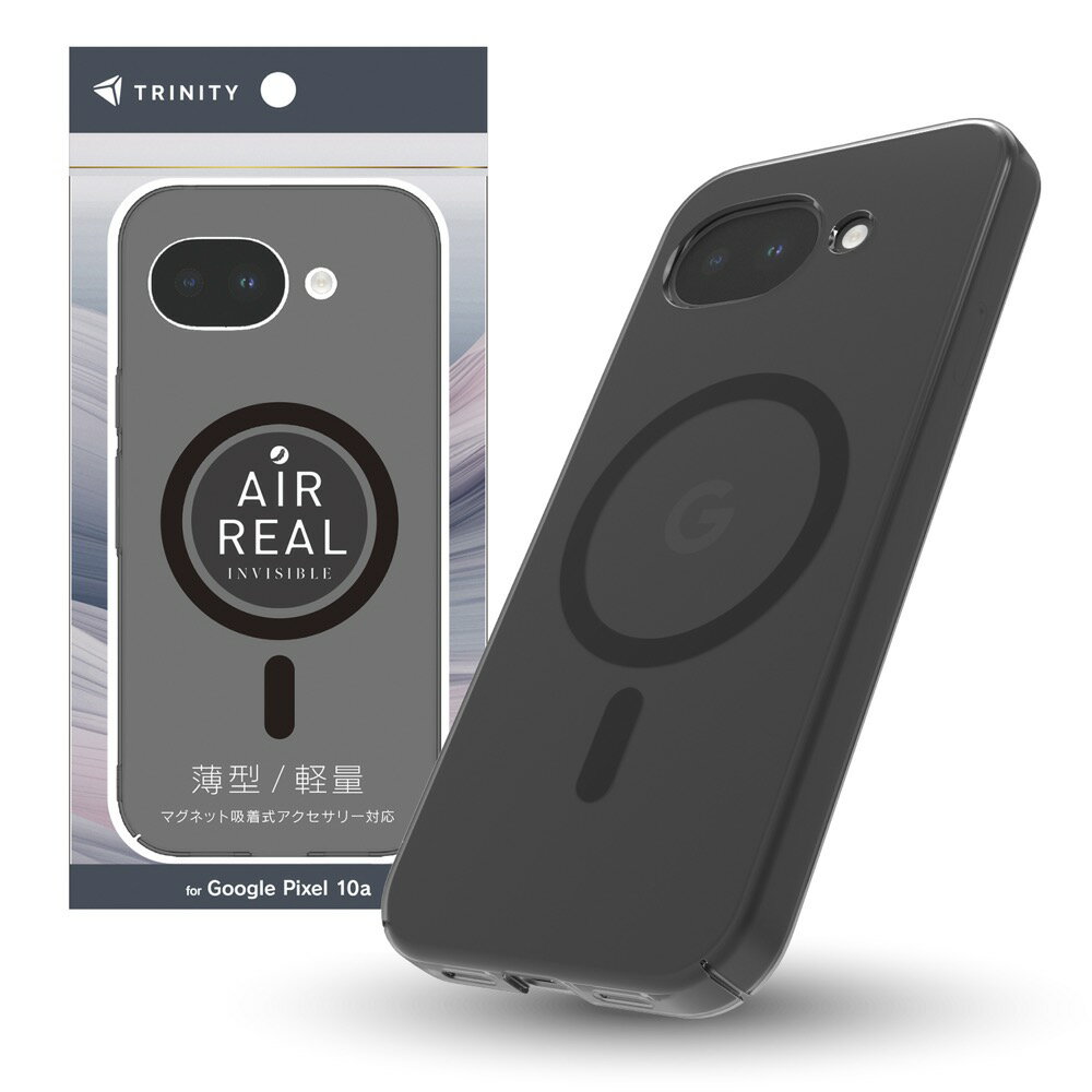 Rakuten - TRINITY トリニティ GooglePixel10a用 [AIR-REAL INVISIBLE] マグネット吸着式アクセサリー対応 薄型軽量ハードケース TR-PX2610A-ARPMS-BK