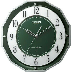メーカー：CITIZEN CLOCK RHYYHM シチズンクロック リズム製品名：4MY846SR05JANコード：4903456205837説明1：緑メタリック色(緑）説明2：プラスチック枠（PS）/ガラス製説明3：φ341×50mm/...