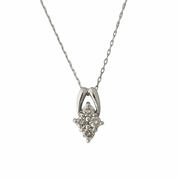 Rakuten - ひし形 ダイヤモンド プラチナ 小さめ ネックレス 40cm 0.10ct ペンダントネック 10K ギフト プレゼント 1481606