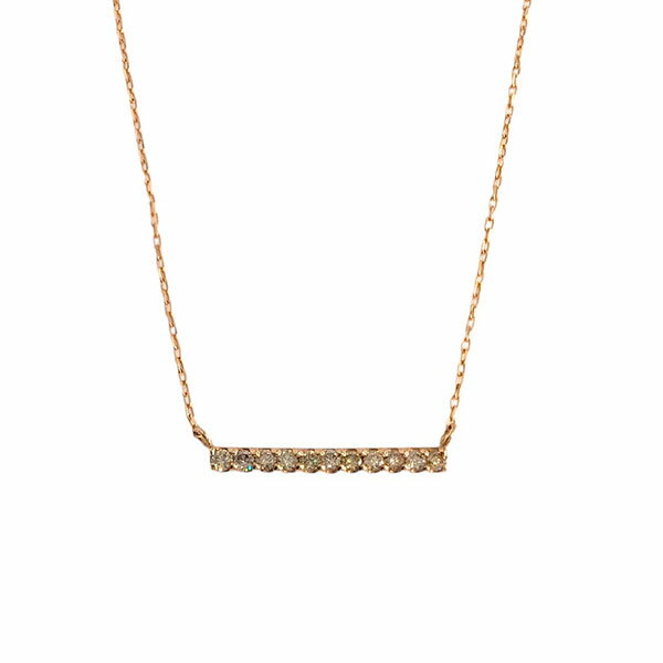バーモチーフ スティック ライン ネックレス ペンダント ピンクゴールド 18金 0.10ct K18YG 40cm ギフト プレゼント 1481605(4.0)