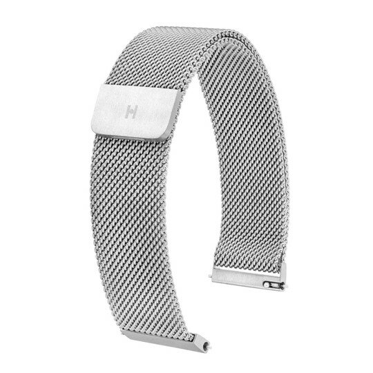 乐天商城 - HIRSCH Milanaise ミラネーゼ 30161434-2-22 メッシュベルト メタルバンド シルバーマット 腕時計ベルト 取付幅20mm