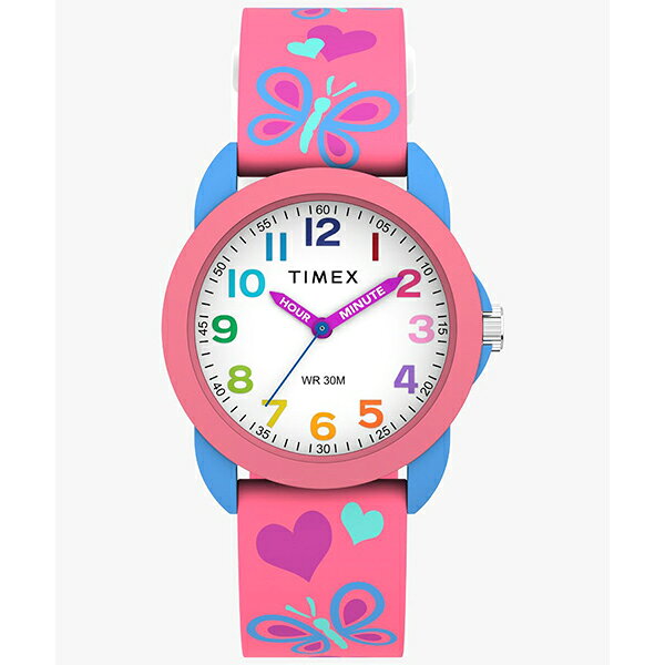 メーカー：TIMEX タイメックス キッズ アナログ製品名：TW2Y59700JANコード：0194366480054ケース直径：縦30mm× 横30mmムーブメント：クォーツバンド：シリコンガラス：アクリル防水：30m防水ケース：レジン説明：時計を読む楽しさを、タイメックスとともに。 お子さまの活発な動きにも耐えられるよう丁寧に設計され、丈夫に作られたタイメックス キッズ アナログ。 見やすいデザインの時針と分針、読みやすい数字が、時間の読み取りをサポート。 遊び心のあるグラフィックが施された柔らかなシリコンストラップを組み合わせた、小さなお子様の手首にぴったりの腕時計です。 ファーストウォッチはもちろん、大人のハズシ時計としてもおすすめです。TIMEX タイメックス キッズ アナログ TW2Y59700 キッズウォッチ カラフルインデックス グラフィック シリコンストラップメーカー希望小売価格はメーカーカタログに基づいて掲載していますメーカー：TIMEX タイメックス キッズ アナログ製品名：TW2Y59700JANコード：0194366480054ケース直径：縦30mm× 横30mmムーブメント：クォーツバンド：シリコンガラス：アクリル防水：30m防水ケース：レジン説明：時計を読む楽しさを、タイメックスとともに。 お子さまの活発な動きにも耐えられるよう丁寧に設計され、丈夫に作られたタイメックス キッズ アナログ。 見やすいデザインの時針と分針、読みやすい数字が、時間の読み取りをサポート。 遊び心のあるグラフィックが施された柔らかなシリコンストラップを組み合わせた、小さなお子様の手首にぴったりの腕時計です。 ファーストウォッチはもちろん、大人のハズシ時計としてもおすすめです。TIMEX タイメックス キッズ アナログ TW2Y59700 キッズウォッチ カラフルインデックス グラフィック シリコンストラップ