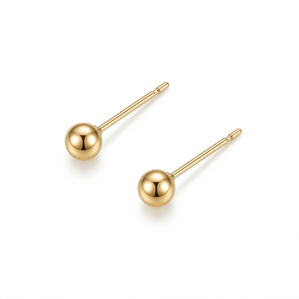 Rakuten - 3mm 丸玉ピアス K18 ピアス イエローゴールド 18金 金18 地金ピアス ボールピアス スタッドピアス シンプル ペア レディース メンズ ジュエリー ギフト プレゼント