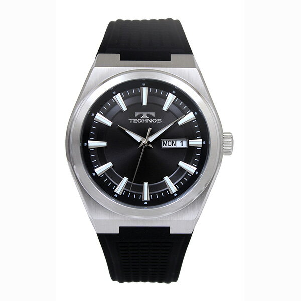 乐天商城 - TECHNOS テクノス T5C43SB ブラック×シルバー 3針 デイデイト カレンダー