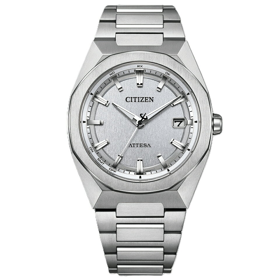 CITIZEN シチズン ATTESA アテッサ CB3040-56H エコ・ドライブ電波時計 シルバー メタリックカラー 3針 スポーツ 日本製 ACT Line