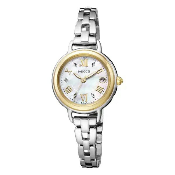 CITIZEN シチズン wicca ウィッカ KL0-537-21 カフェタイム ソーラーテック電波 白蝶貝文字板 フェミニン(2.0)