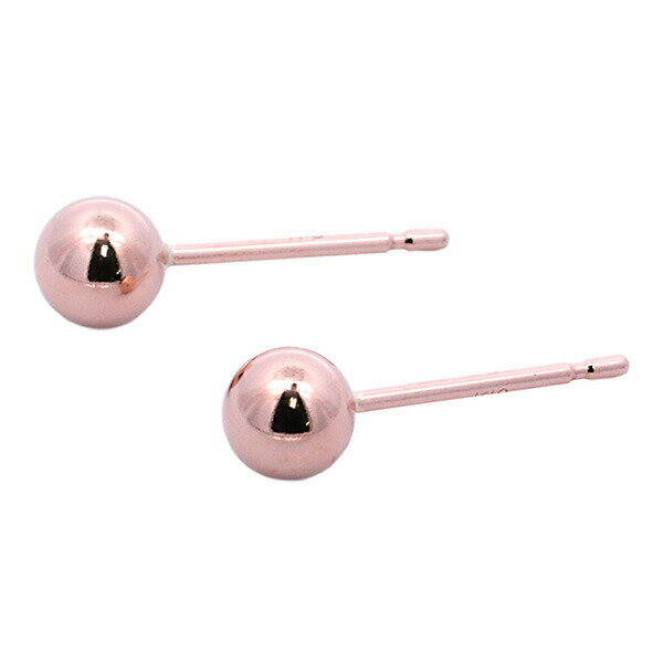 乐天商城 - 丸玉ピアス ボールピアス 4mm シンプル プレゼント 女性 K18PG ピンクゴールド