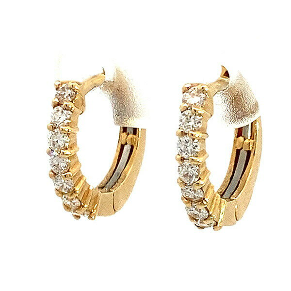 Rakuten - 天然ダイヤモンドピアス フープピアス 18k エタニティ ピアス 0.28カラット 両耳 1ペア 女性 レディース プレゼント